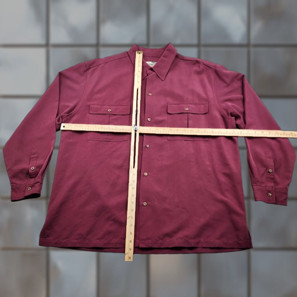 Vintage Havana Jack Cafe Shirt Mens XL Button-Up Long Sleeve Pockets Red Solid Size US XL / EU 56 / 4 - 1 Thumbnail