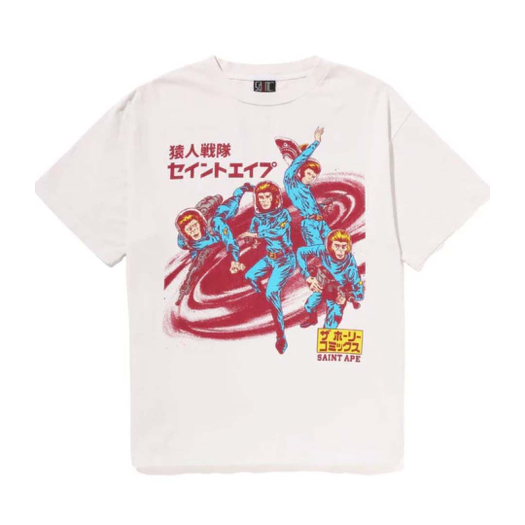 Bape Saint Michael Squadron Tee Vintage White Size US XL / EU 56 / 4 - 1 Thumbnail