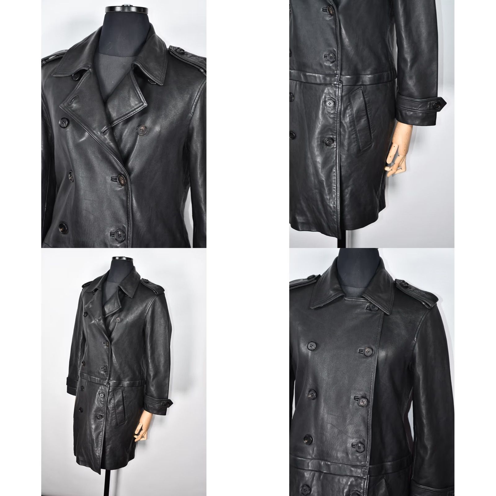 Allsaints AllSaints TRAE TRENCH Convertible Jacket Women US 6 Black Leather Trench Coat Mid-Length Long Sleeve Button Dry Clean Only Modern Vintage: No Womens Size M / US 6-8 / IT 42-44 - 8 Thumbnail