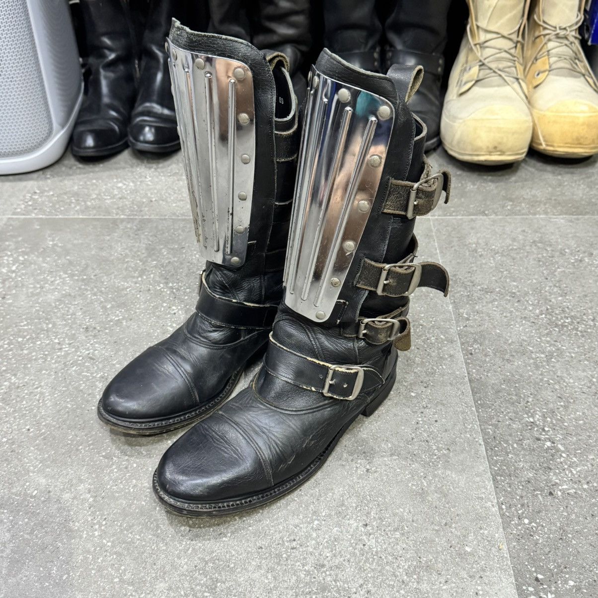 Dr. Martens Vintage Mad Max Avant Garde Metal Plated Leather Boots Size US 7 / EU 40 - 14 Thumbnail