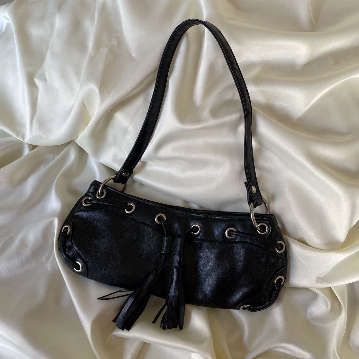 Vintage Vintage black mini leatherette shoulder bag Size ONE SIZE - 1 Thumbnail