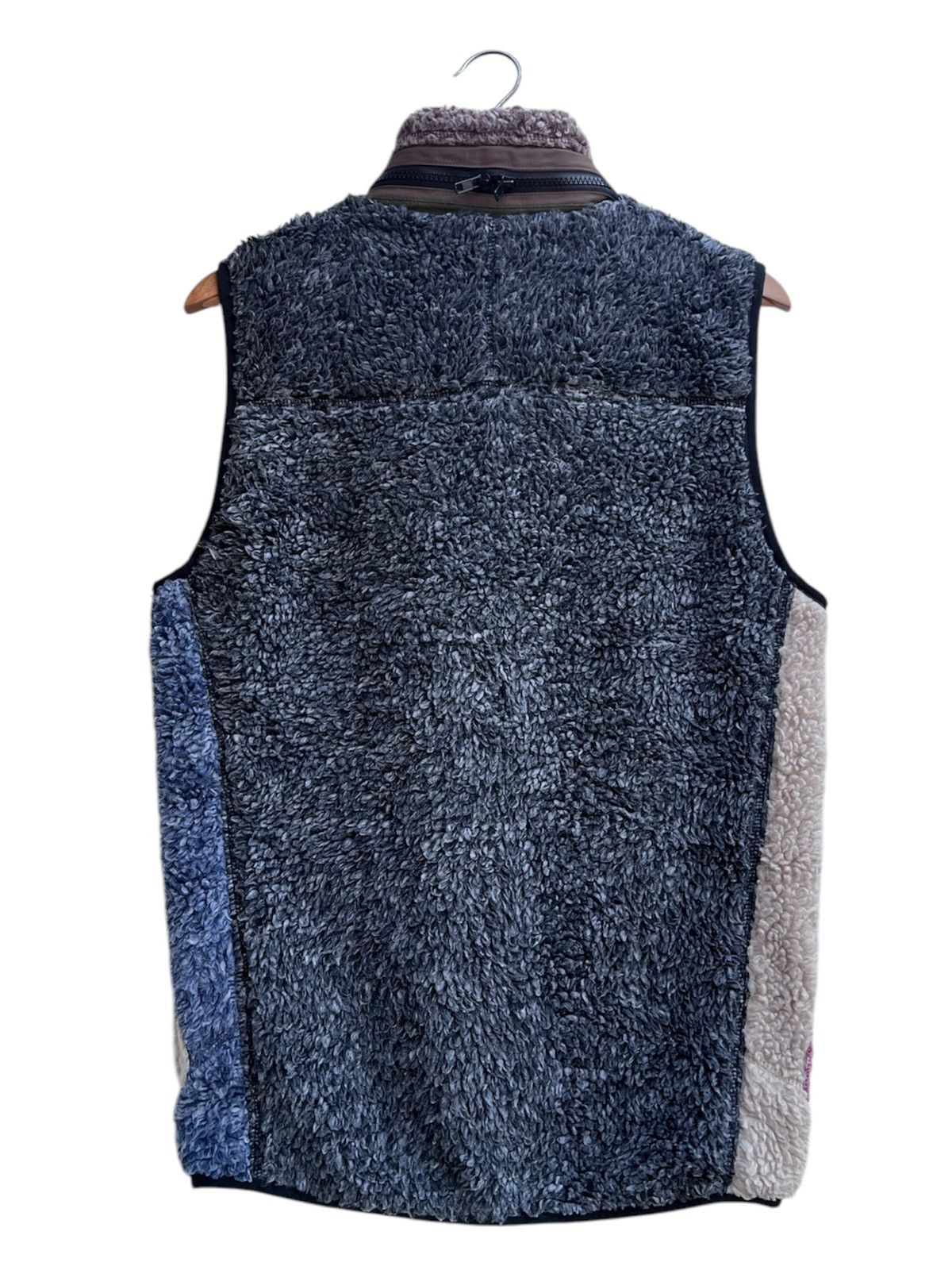 GRN Grn Tokyo Patchwork Design Deep Pile Fleece Vest Size US M / EU 48-50 / 2 - 4 Thumbnail