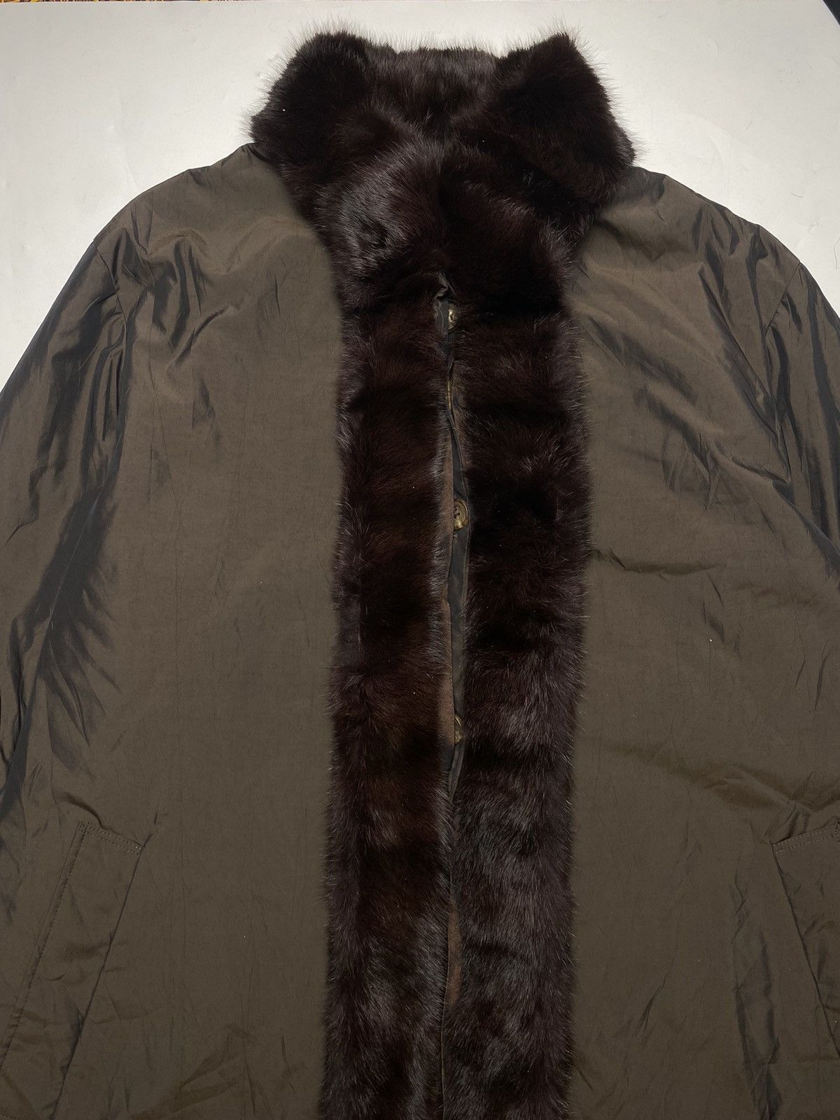 Designer 1990s Christian Aujard Paris Iridescent Trim Fur Long Coat Size US L / EU 52-54 / 3 - 6 Thumbnail