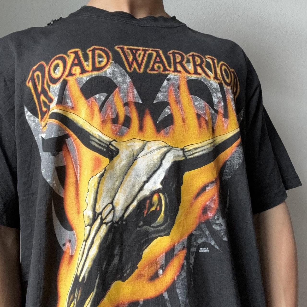 Vintage Vintage Road Warrior 1990s Graphics Black Tee Shirt Size US XL / EU 56 / 4 - 2 Thumbnail
