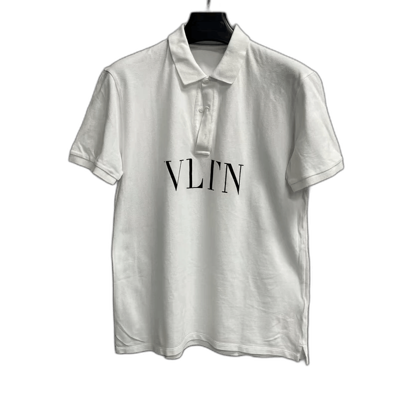 Valentino Valentino White Polo Shirt with Letter Print Size US XL / EU 56 / 4 - 1 Thumbnail