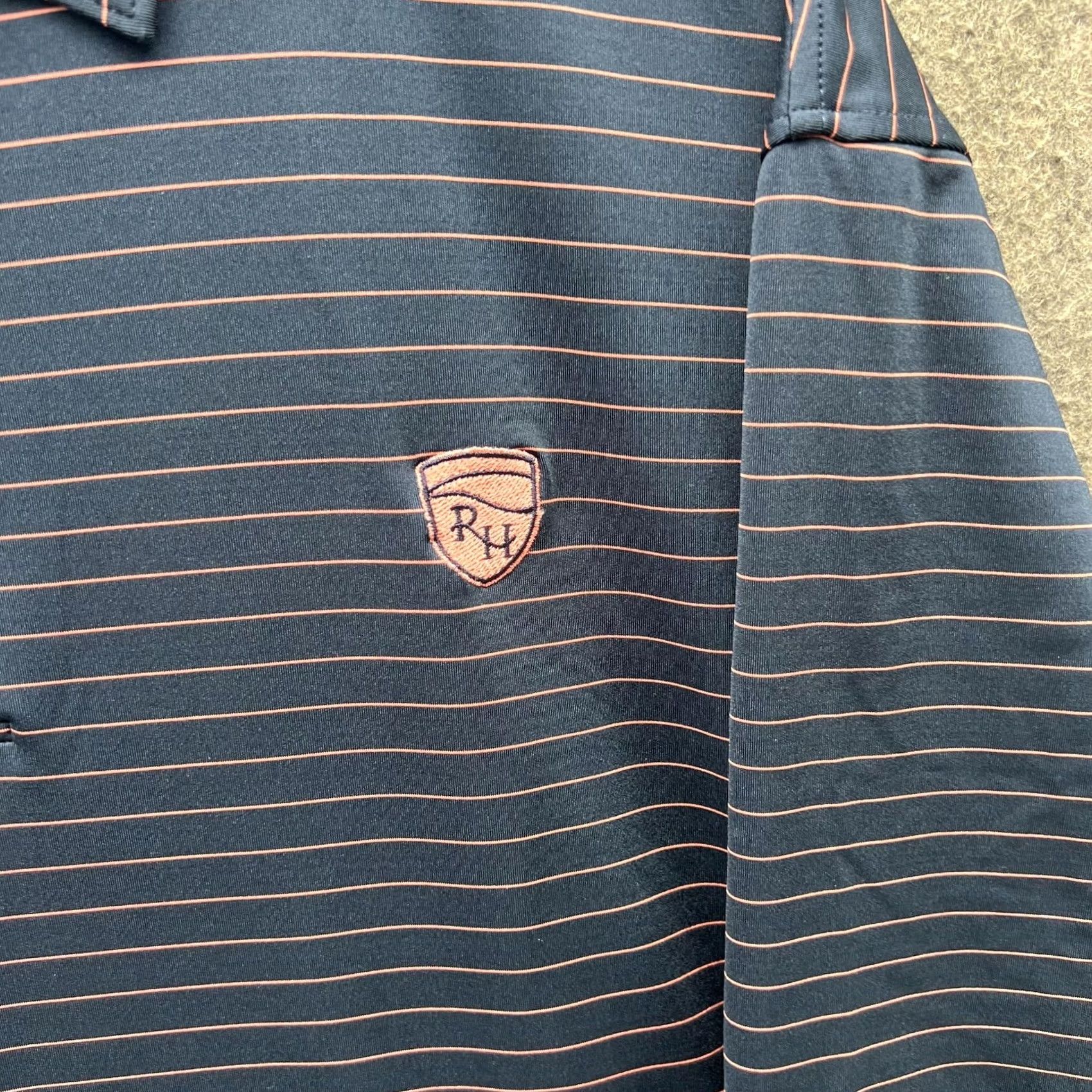 Footjoy FootJoy Polo Shirt Mens XL Navy Pink Stripe Short Sleeve Golf Performance Shirt Size US XL / EU 56 / 4 - 6 Thumbnail