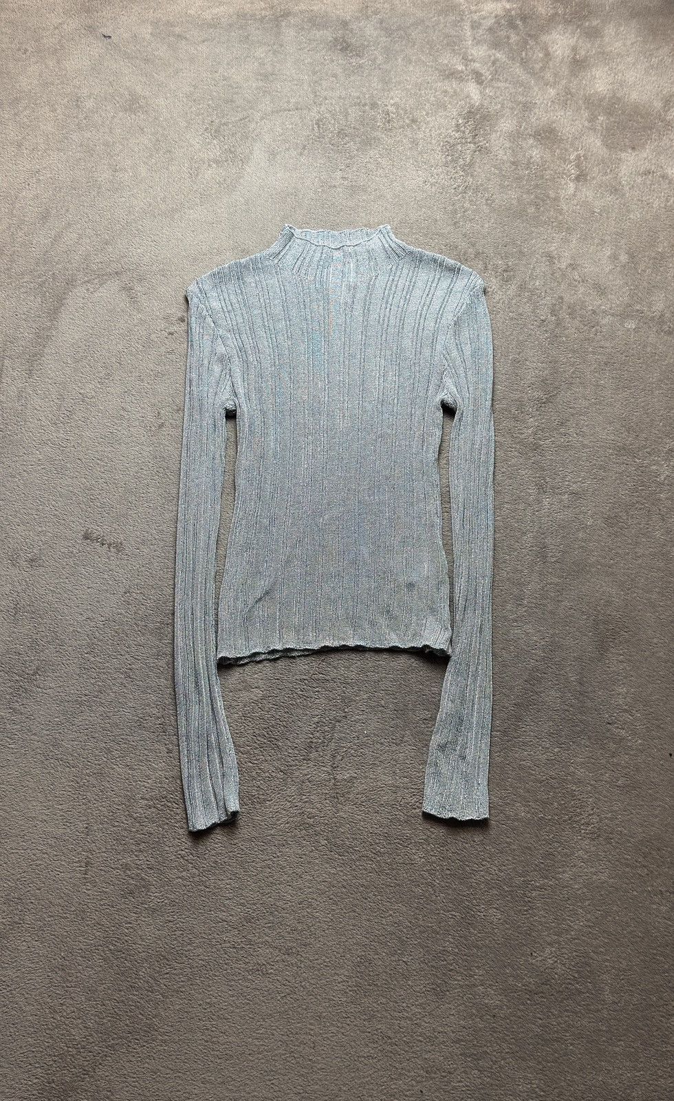 If Six Was Nine Maison Margiela cdg Vibe Silver Metallic Mesh Longsleeve Y2K Size S / US 4 / IT 40 - 1 Thumbnail