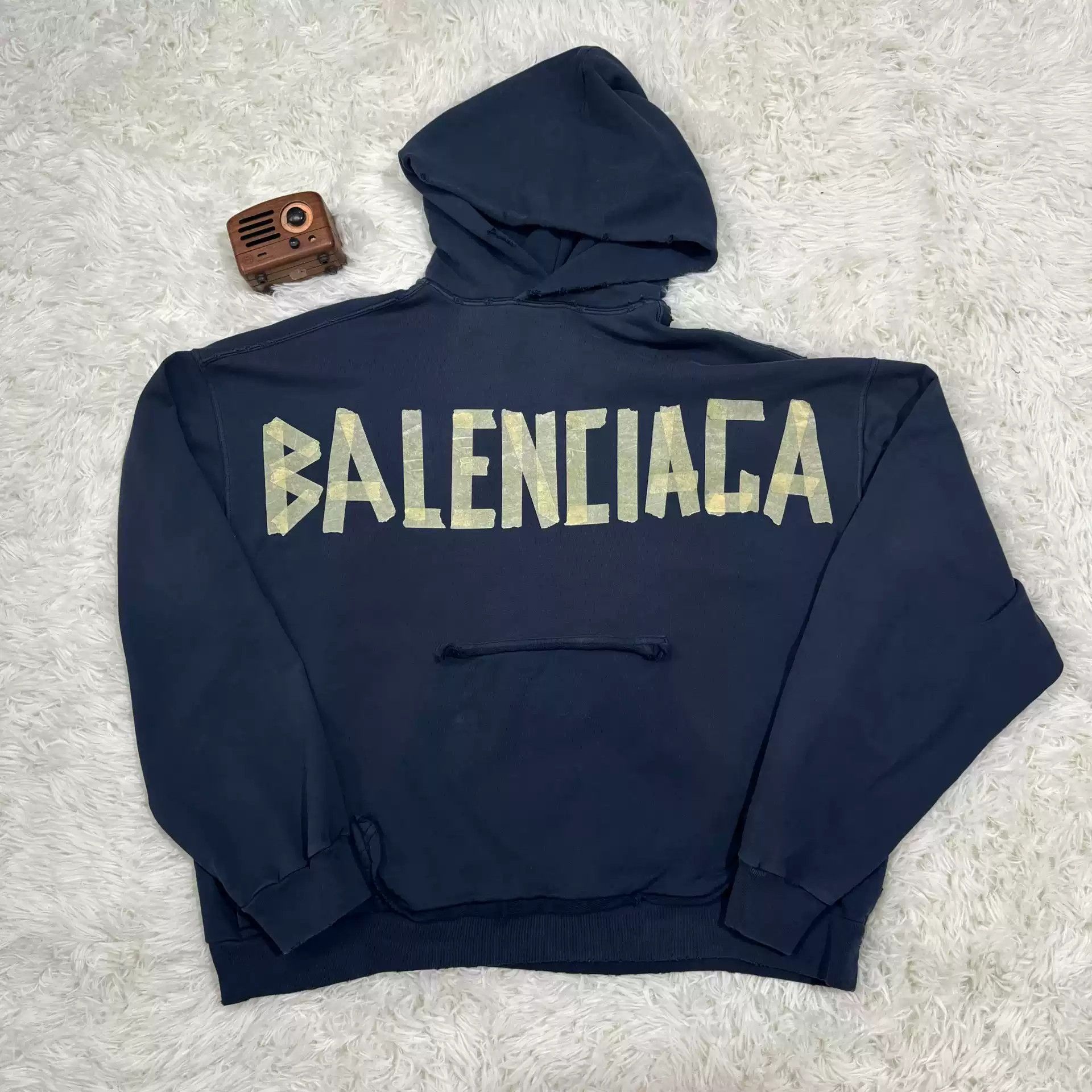 Balenciaga BALENCIAGA Tape Hoodie Size US XXS / EU 40 - 1 Thumbnail