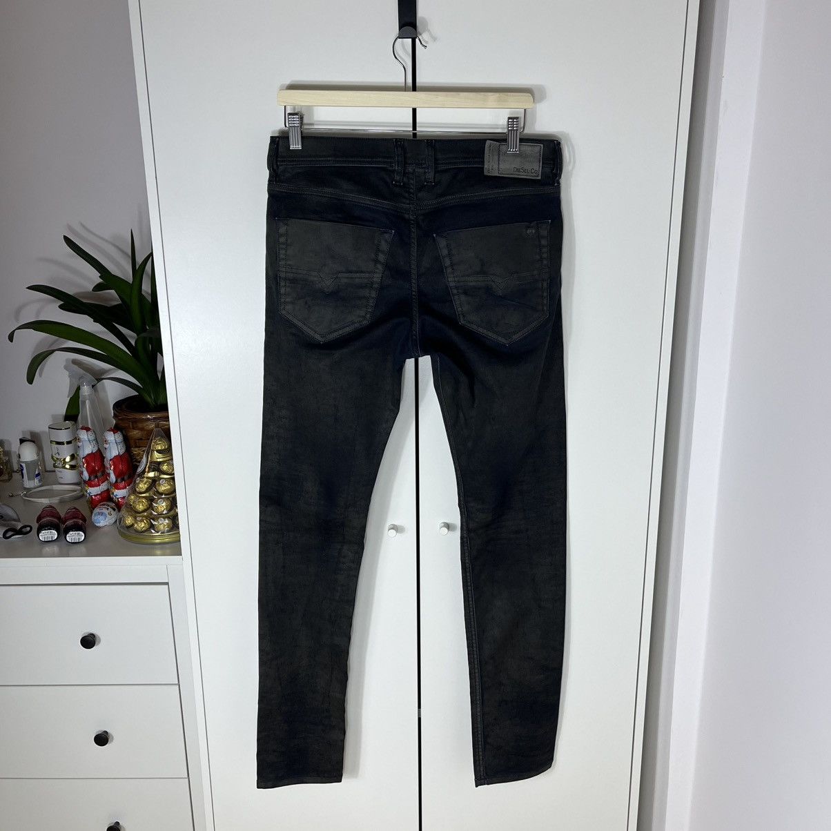Diesel Vintage Diesel Tepphar Waxed Washed Denim Black Jeans Y2K Size US 31 - 13 Thumbnail