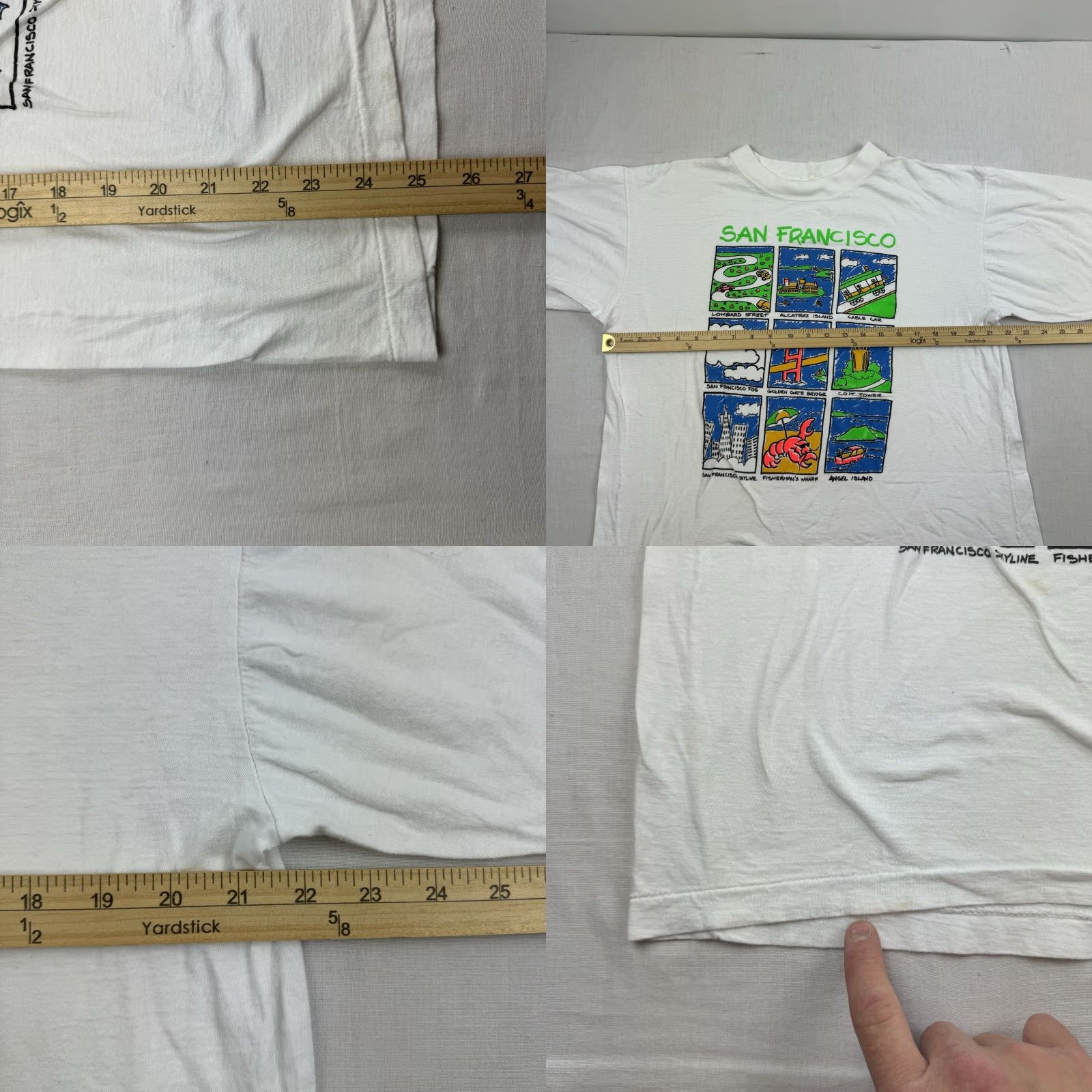 Vintage VINTAGE San Francisco T-Shirt Adult Medium White 90s USA California Travel Outdoor Mens Size US M / EU 48-50 / 2 - 8 Thumbnail