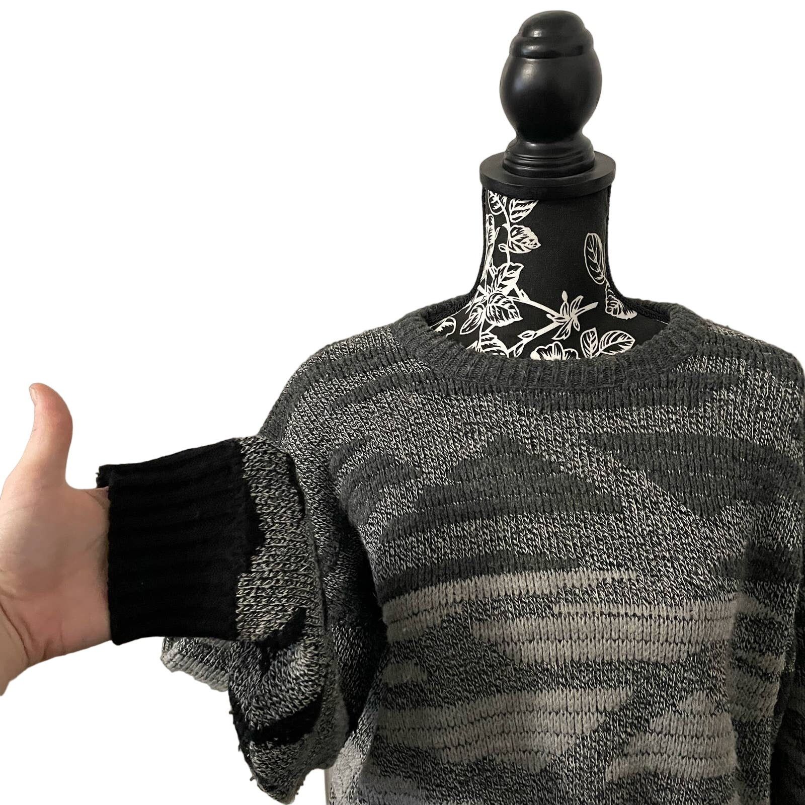 Other Van Cort Crewneck Sweater Gray Knit Geometric Retro Large Size US L / EU 52-54 / 3 - 2 Thumbnail