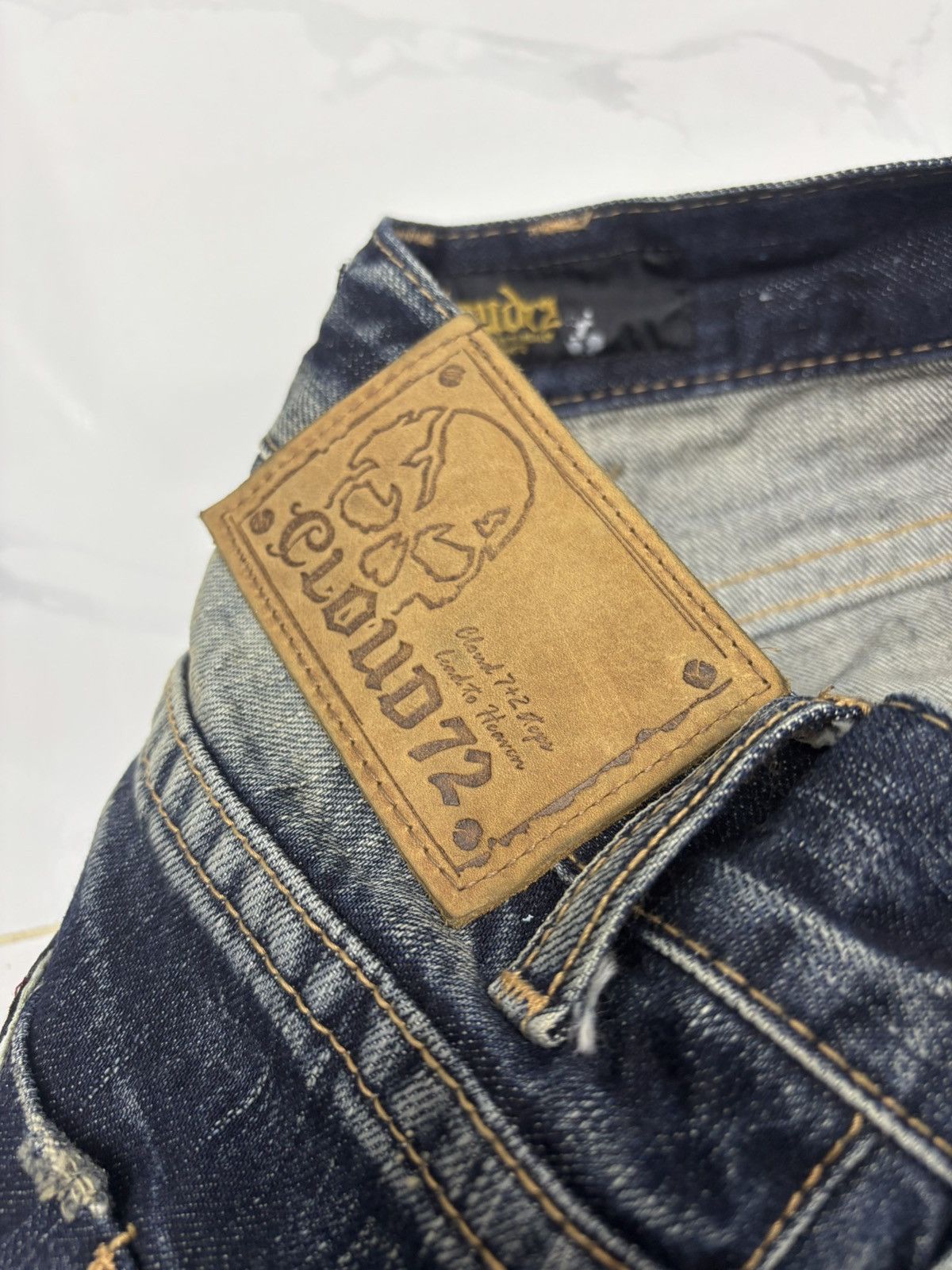 Affliction 🔥Vintage Skulls Denim Cloud72 Distressed Denim Jeans Lgb Size US 30 / EU 46 - 15 Thumbnail