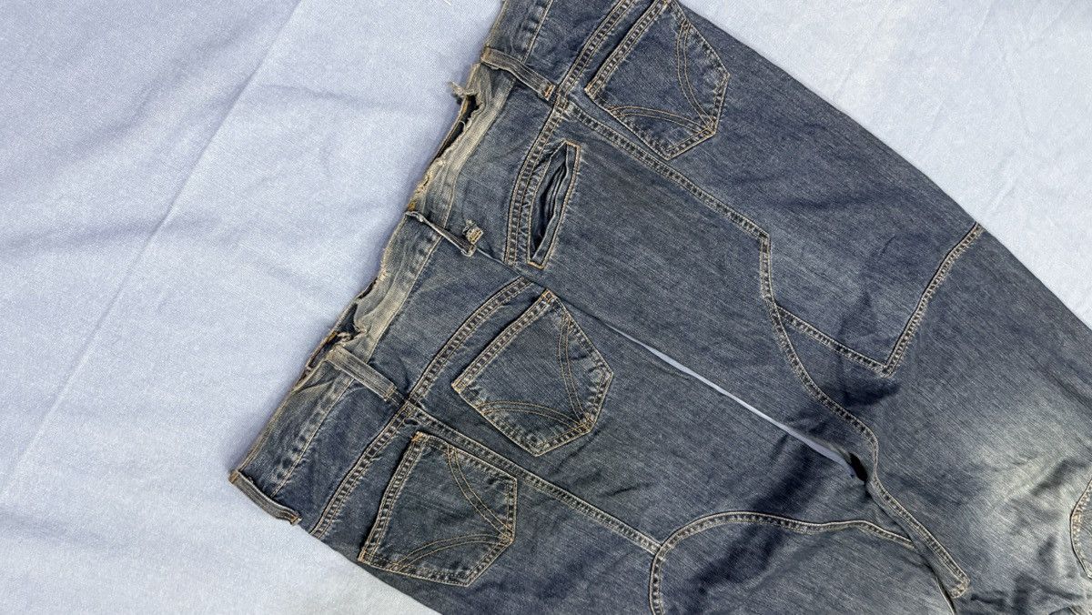 Dolce & Gabbana 00s y2k Vintage Dolce & Gabbana D&G Upside Down Denim Pants Size US 36 / EU 52 - 12 Thumbnail