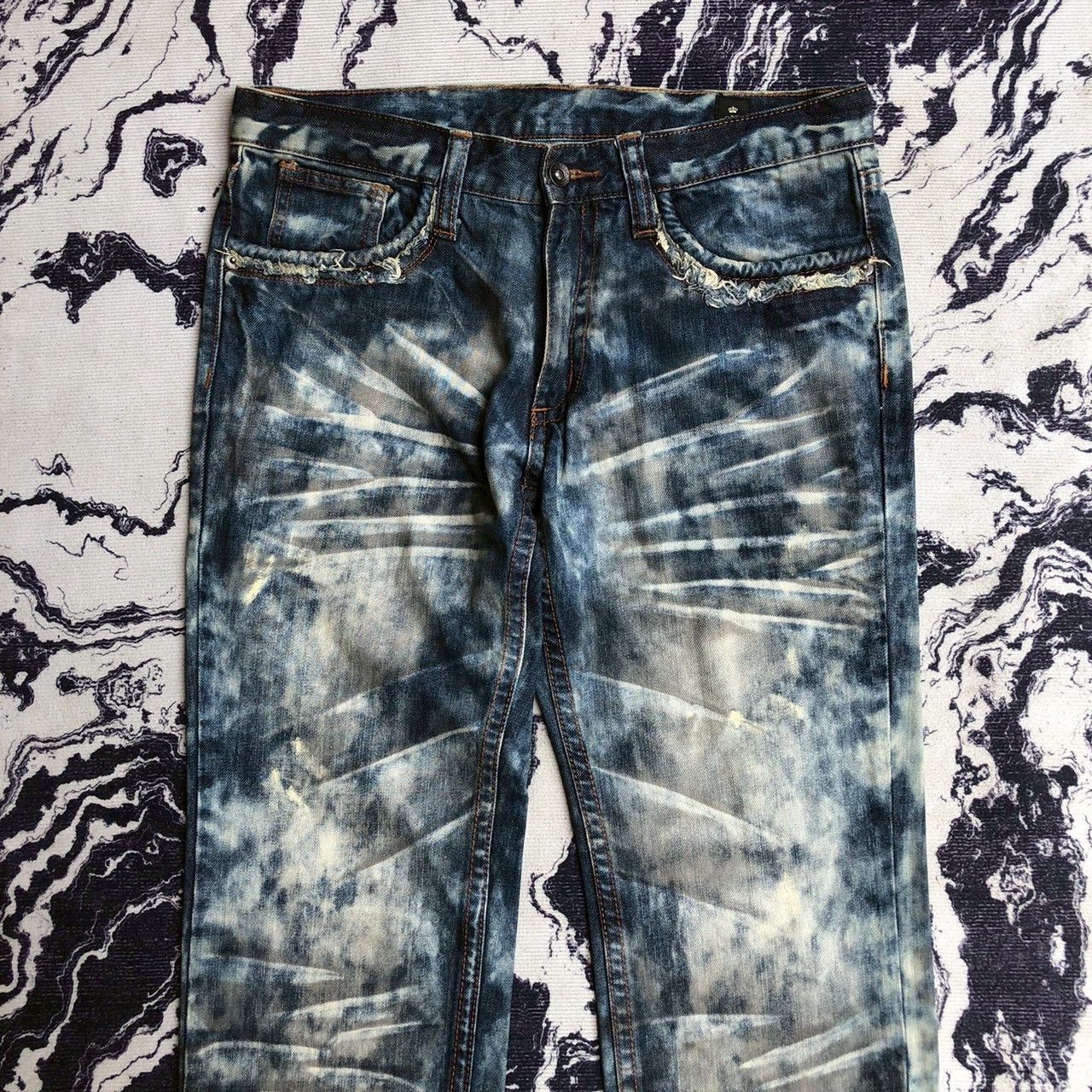 Vintage Y2K Semantic Design Heavy Fade Japanese Denim