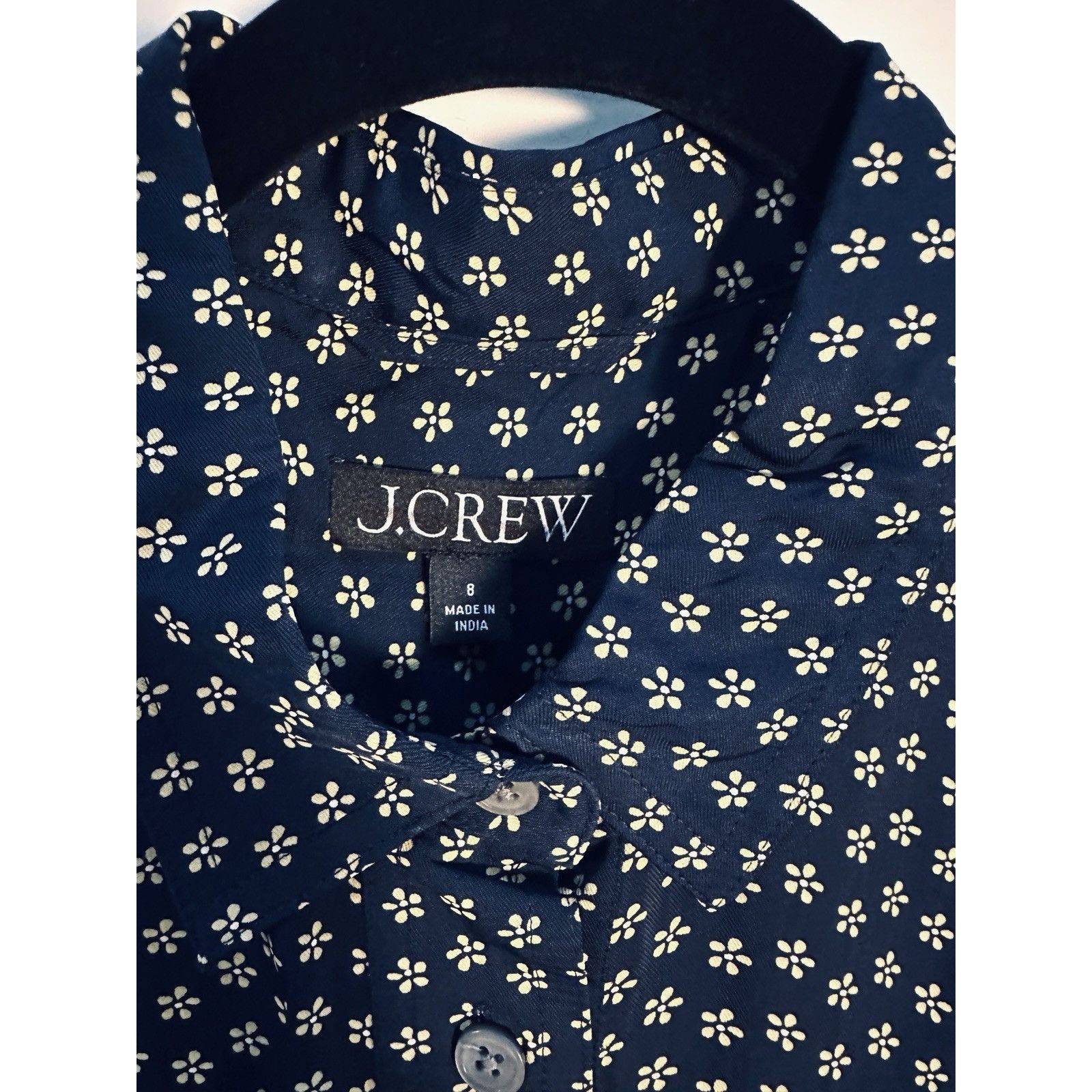 J.Crew J.Crew Tie-Waist Shirt-Dress In Daisy Floral Print Navy Sz 8 Size M / US 6-8 / IT 42-44 - 5 Thumbnail