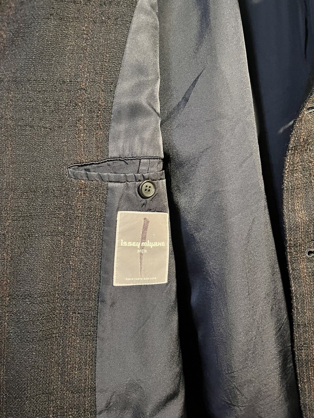 Issey Miyake Issey Miyake Men Vintage Wool Blazer Navy/Black Size 46R - 4 Thumbnail