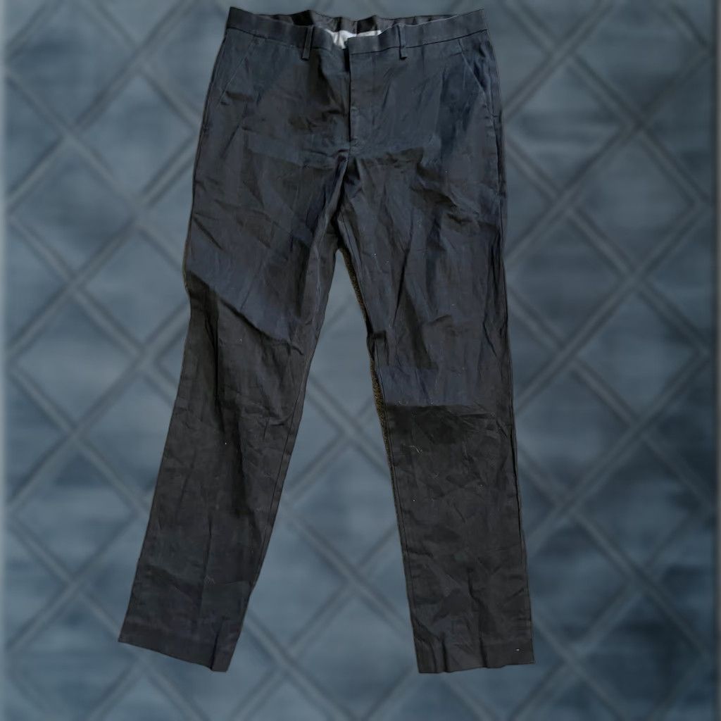 slim fit dress slacks Buy WES Formals Navy Pinstripe Ultra Slim-Fit Mid-Rise Trousers from  Westside main image 1