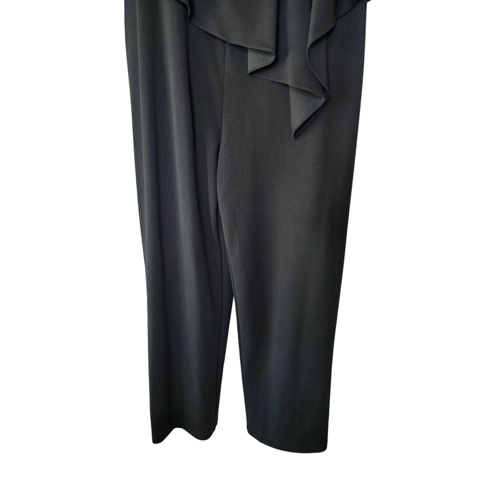 Adrianna Papell ADRIANNA PAPELL Womens Black Gathered Jumpsuit Size 42" / US 20 - 13 Thumbnail