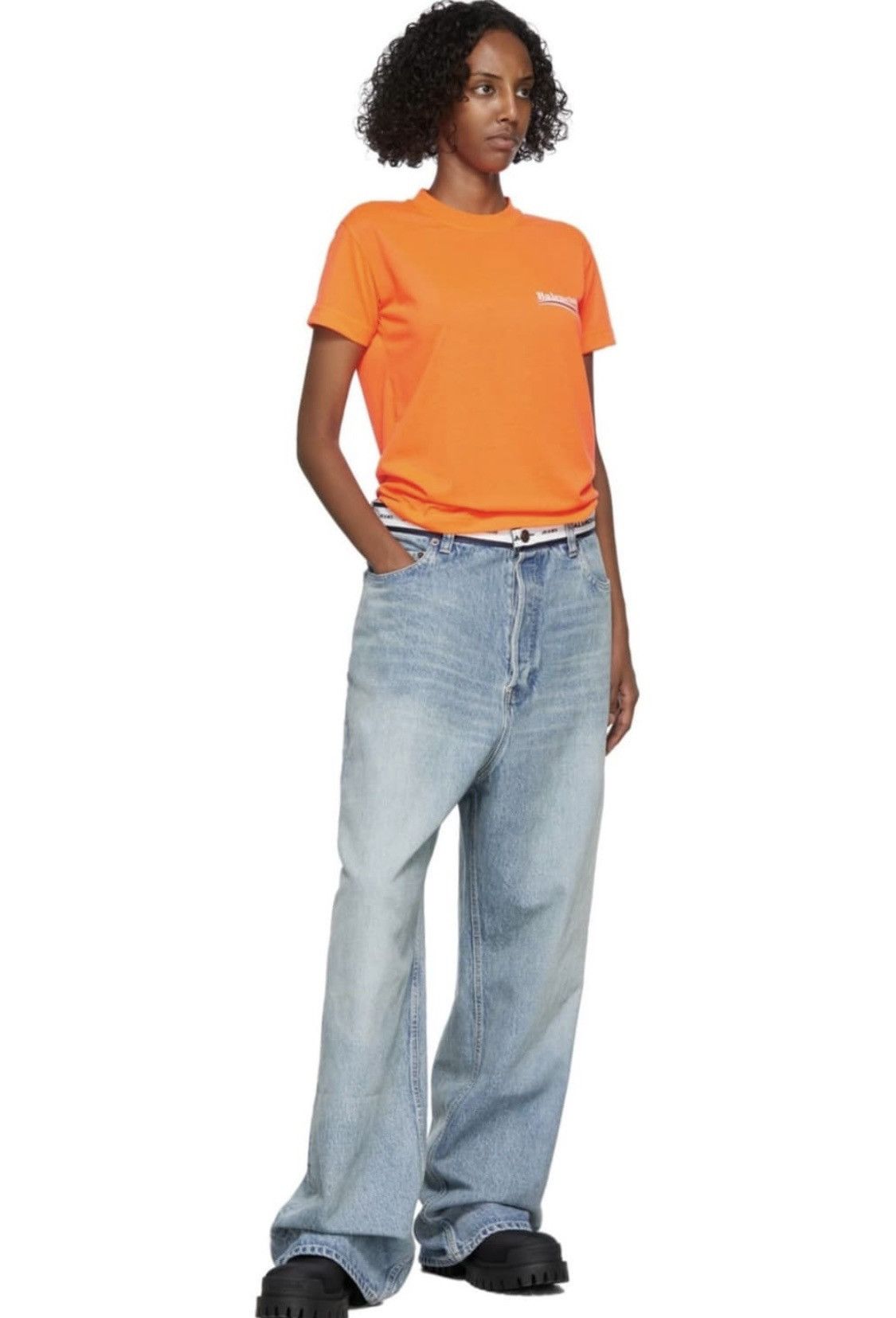 Balenciaga Balenciaga Waist Logo Denim Pants Size US 35 - 3 Thumbnail
