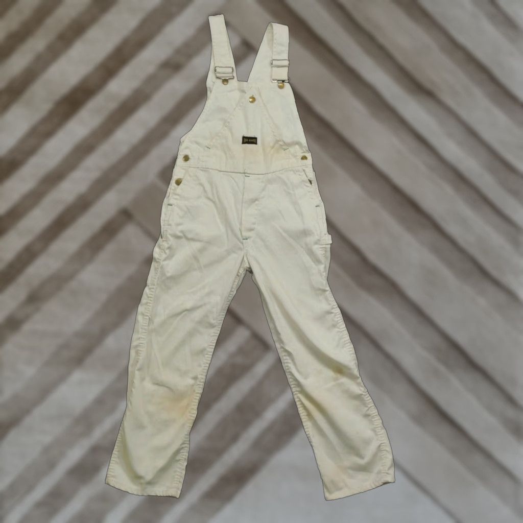 Vintage VINTAGE Big Smith Overalls Mens 27x26 White Cream Sanforized Workwear Adult 50s Size US 27 - 1 Thumbnail