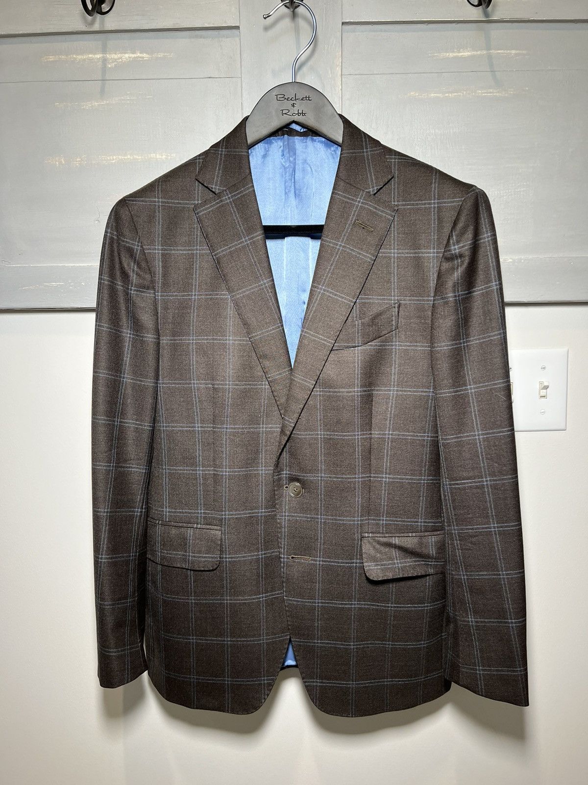 Custom × Loro Piana Loro Piana Custom Suit - Dark Grey & Blue Plaid ...