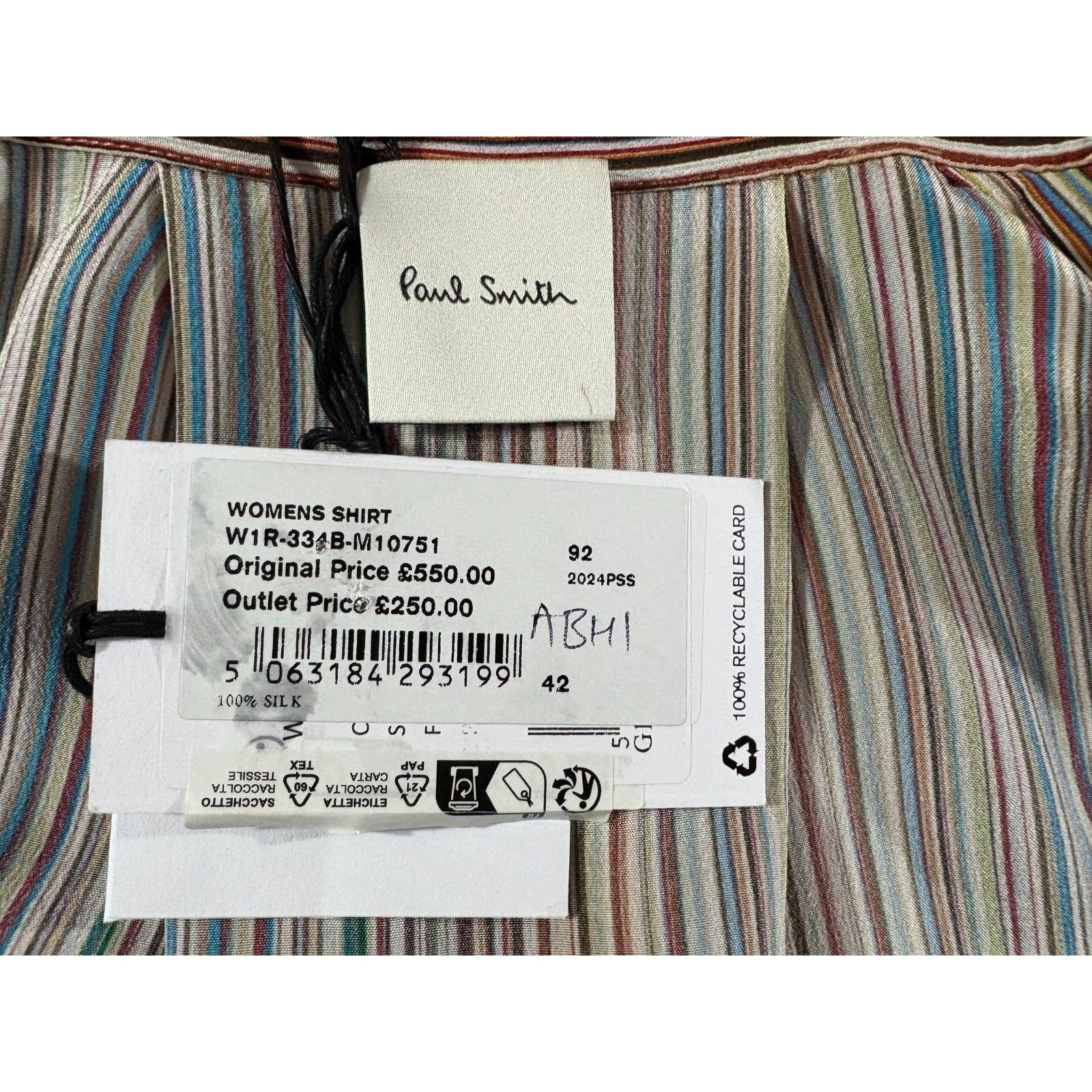 Paul Smith Paul Smith Silk 'Signature Stripe' Shirt size 42 US 6 multic Size S / US 4 / IT 40 - 4 Thumbnail