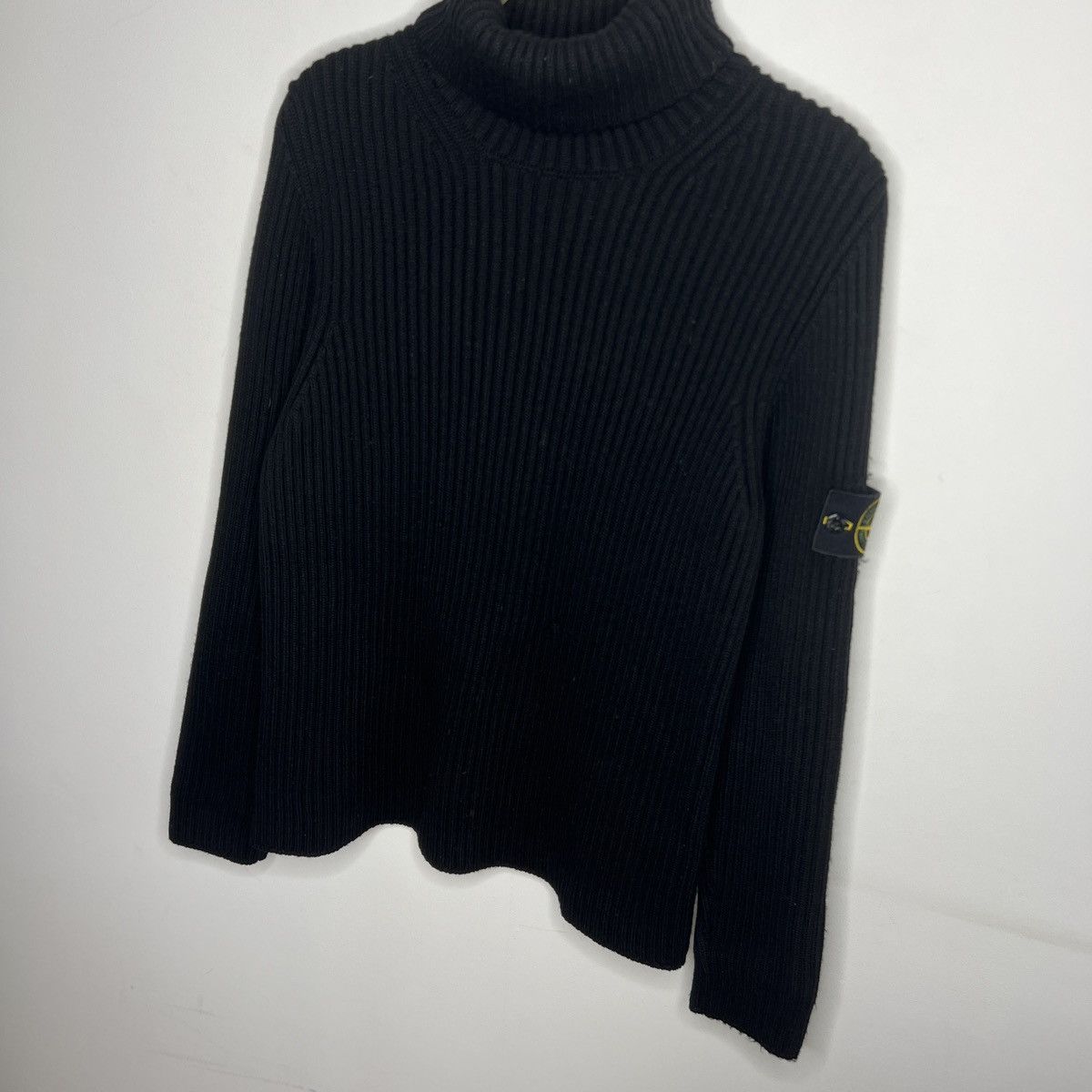 Stone Island Vintage Stone Island Ribbed Wool Turtleneck Patch Sweater Size US M / EU 48-50 / 2 - 2 Thumbnail