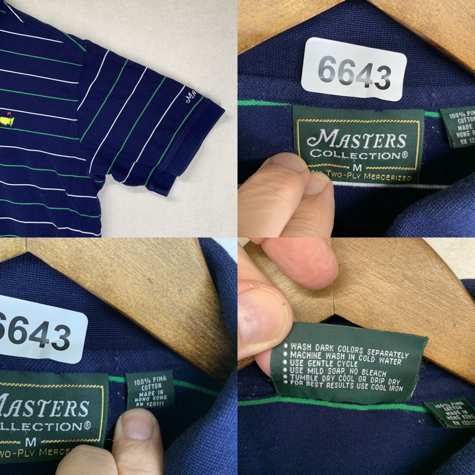 Vintage VINTAGE Masters Polo Shirt Men Medium Blue 60s Striped Embroidered Logo 100% Cotton Size US M / EU 48-50 / 2 - 8 Thumbnail