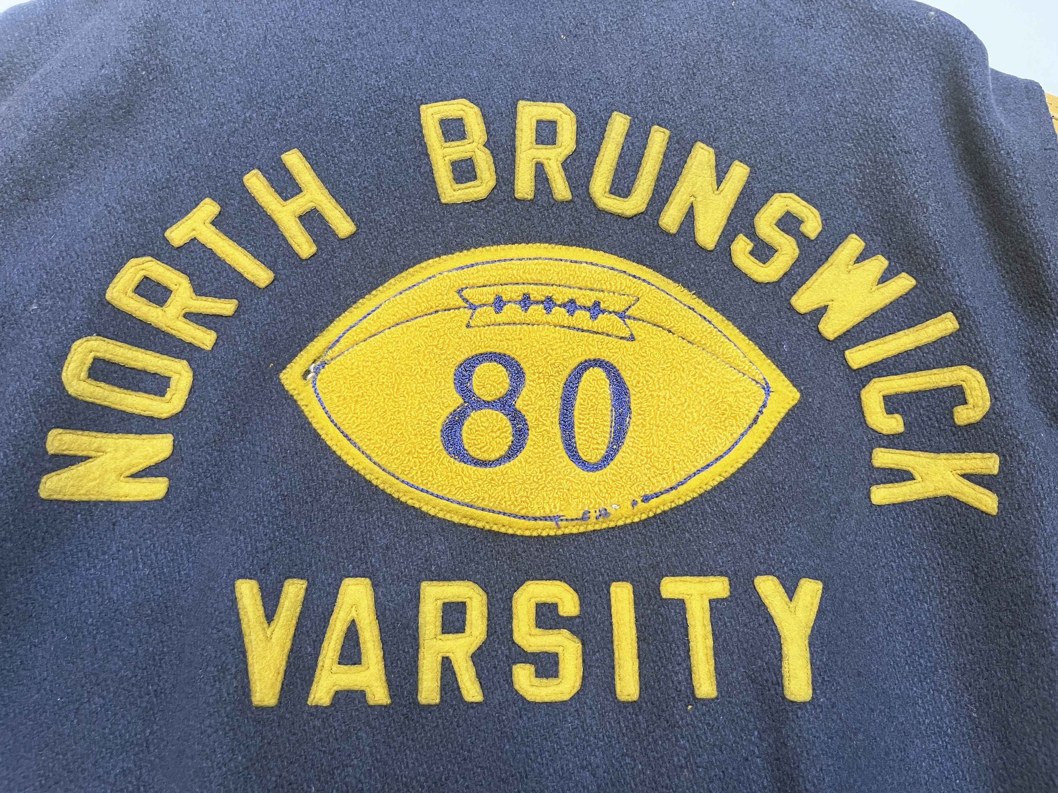 Other Vtg Flynntan Leather North Brunswick Football Varsity Jacket Size US L / EU 52-54 / 3 - 7 Thumbnail