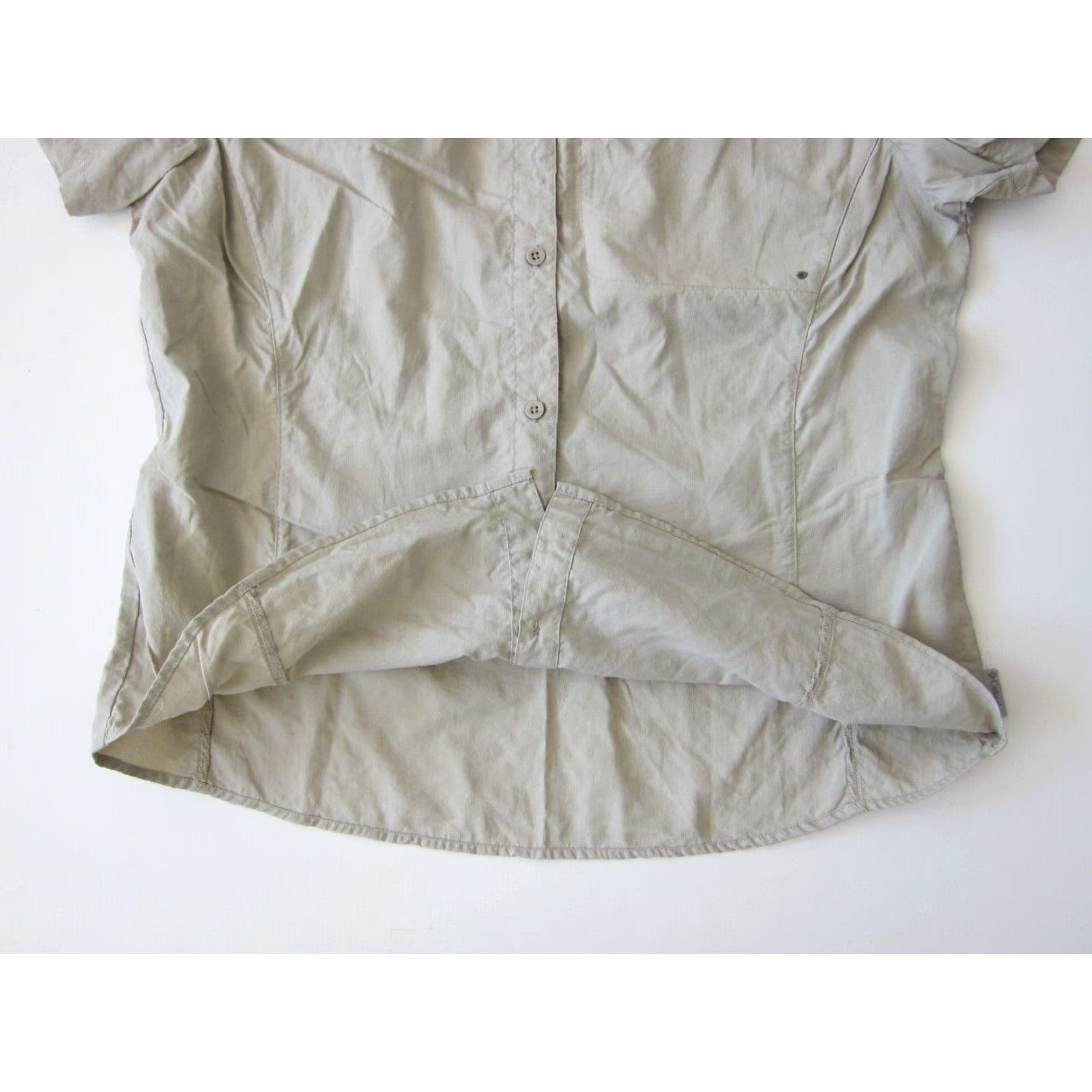 Vintage Columbia Nylon Beige Brown Vent Zip Pocket Button Down Short Sleeve Blouse XL Size XL / US 12-14 / IT 48-50 - 5 Thumbnail