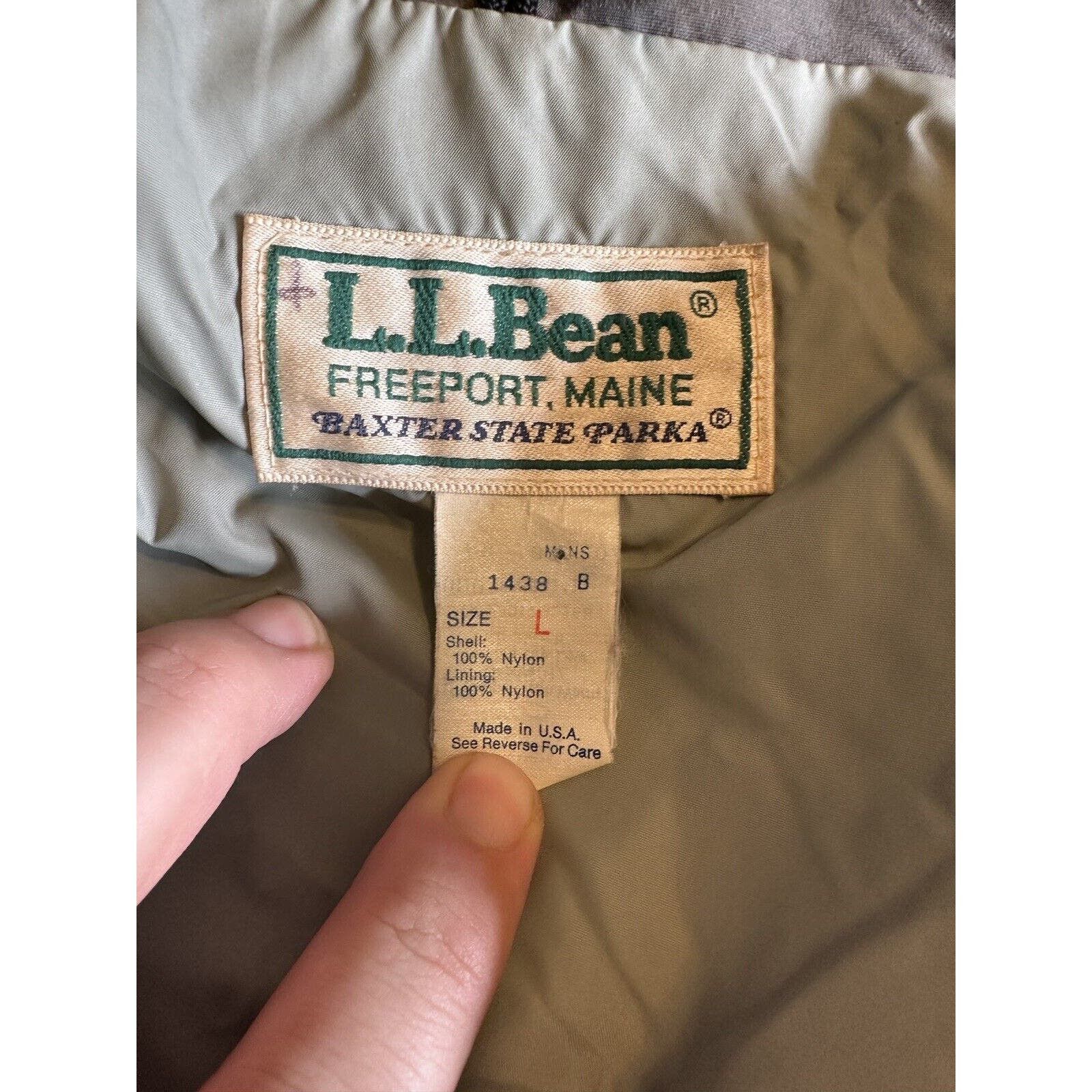 Vintage LL Bean Baxter State Park Made USA Jacket Gray Sz L