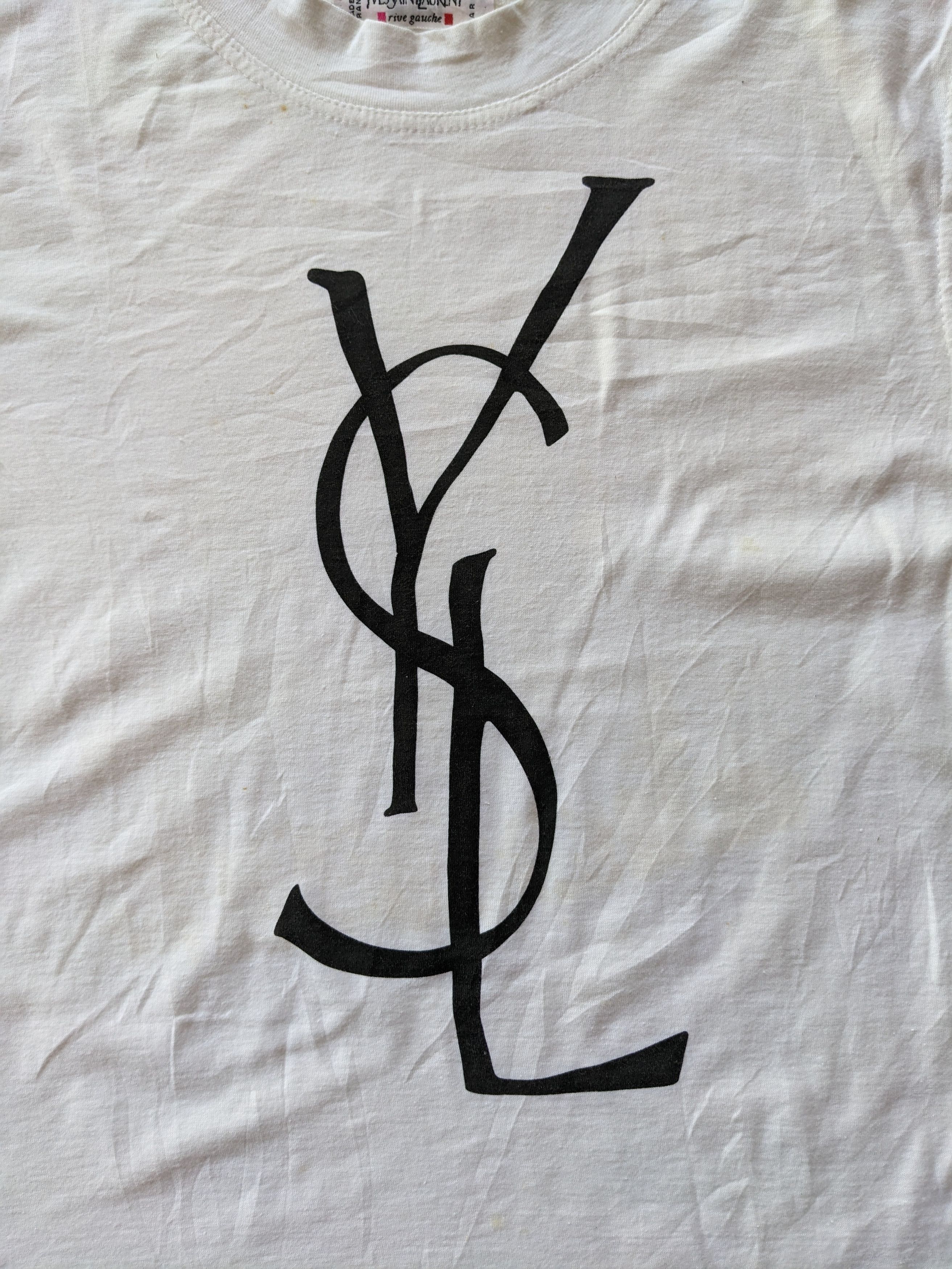 Vintage × Yves Saint Laurent Vintage 80s Yves Saint Laurent crop top shirt Size M / US 6-8 / IT 42-44 - 2 Thumbnail