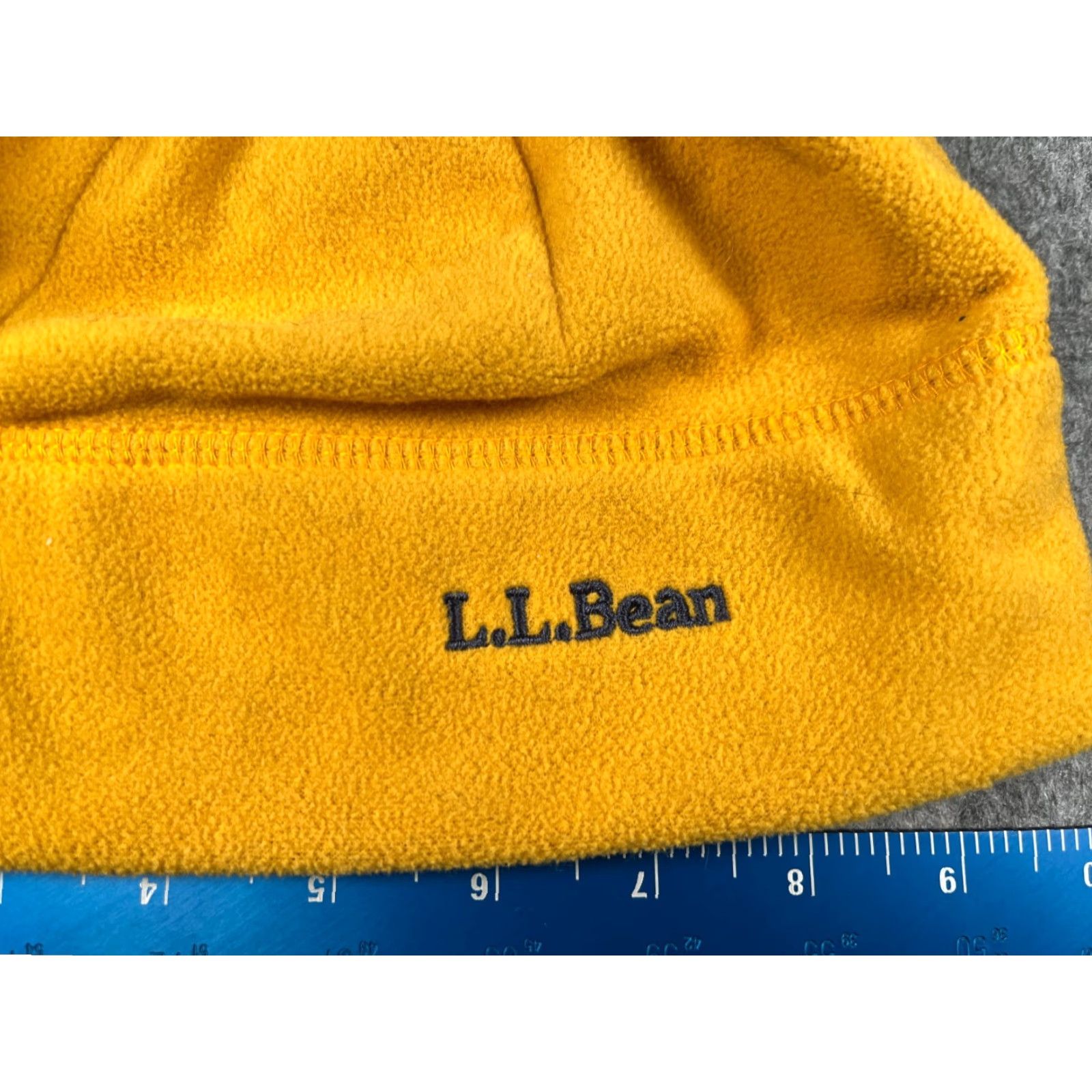 Vintage L.L. Bean Beanie Toque Hat Unisex Adults Yellow 100% Polyester Fleece Striped Knit Winter Winter Ski Logo Size US M / EU 48-50 / 2 - 2 Thumbnail
