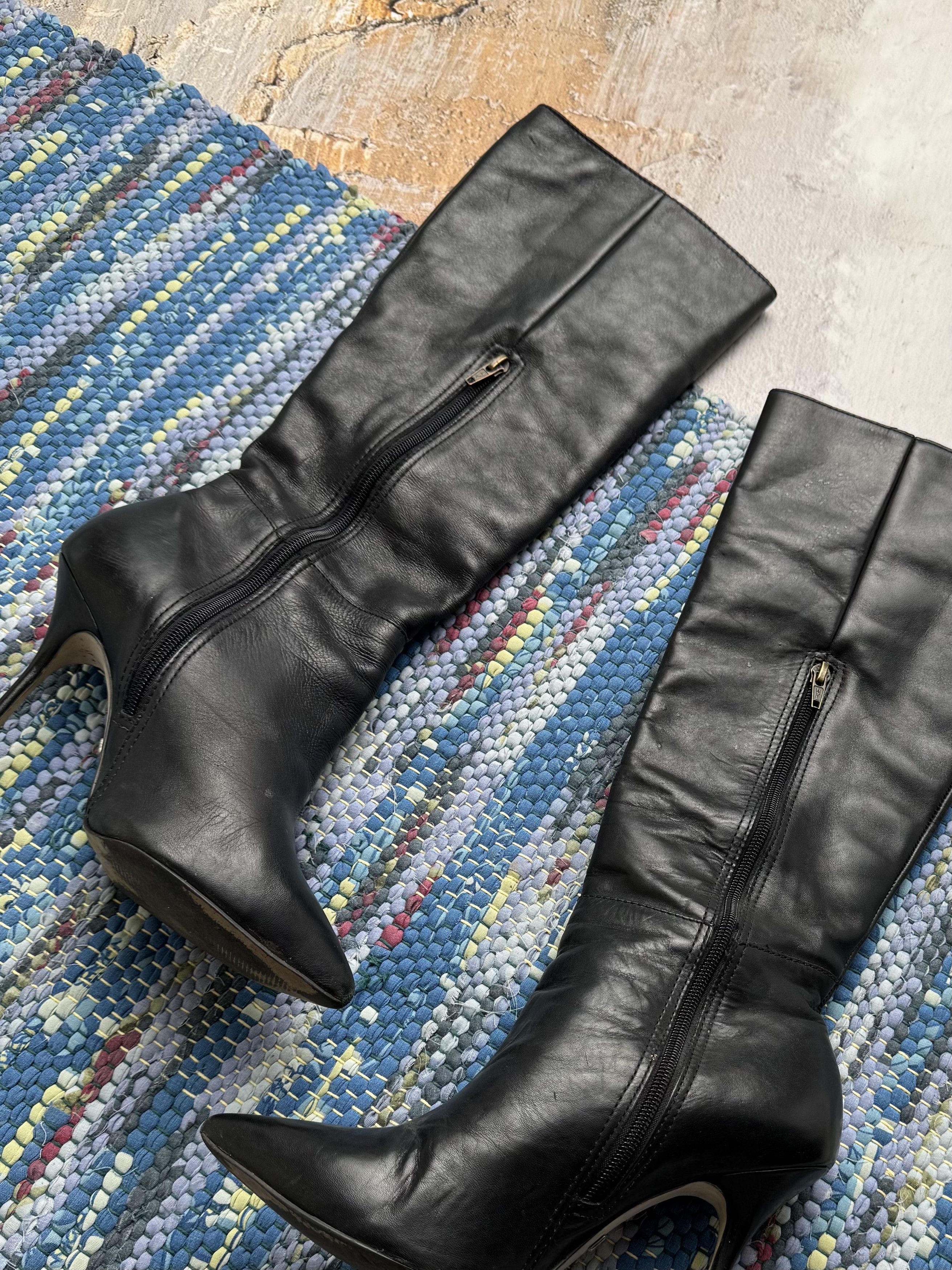 Vintage Vintage Leather Boots With Heels A8(V1)D15 Size US 9 / IT 39 - 5 Thumbnail