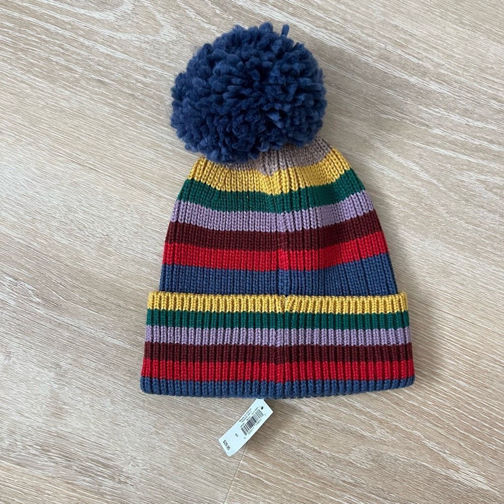 Gap baby GAP Stripes Hat, Pom Pom Beanie, Rolled Cuff Rim, Toddl Size ONE SIZE - 2 Thumbnail