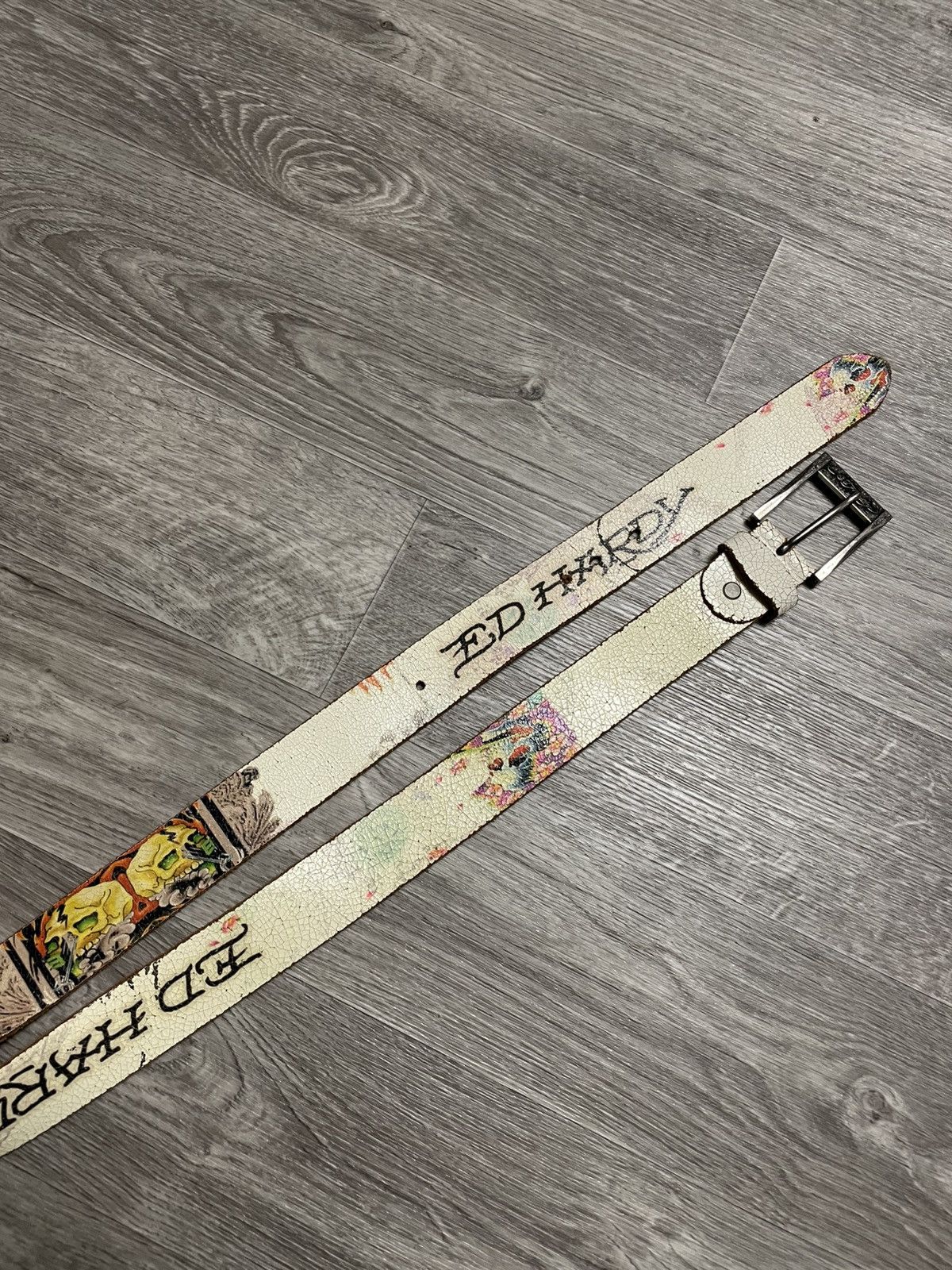 Ed Hardy Vintage Ed Hardy Tattoo Graphic Leather Belt Y2K Size ONE SIZE - 17 Thumbnail