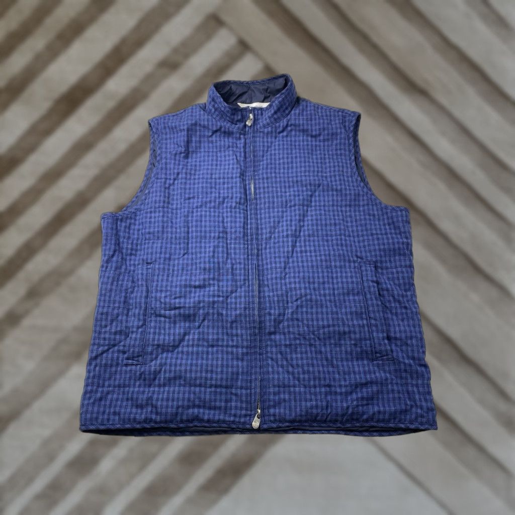 Peter Millar Peter Millar Vest Countryside Wool Silk/Linen Blend Blue Plaid Men’s Large Size US L / EU 52-54 / 3 - 1 Thumbnail
