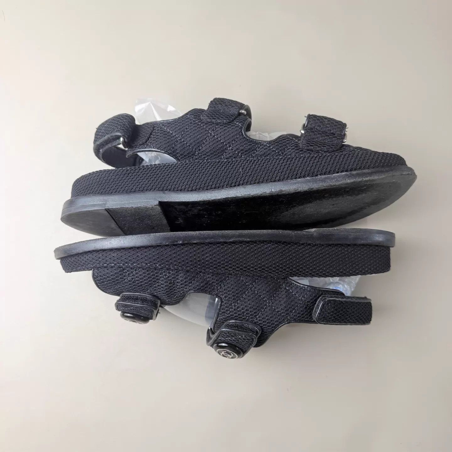Chanel CHANEL Black Logo Velcro Sandals Size 37 Size US 6.5 / IT 36.5 - 4 Thumbnail