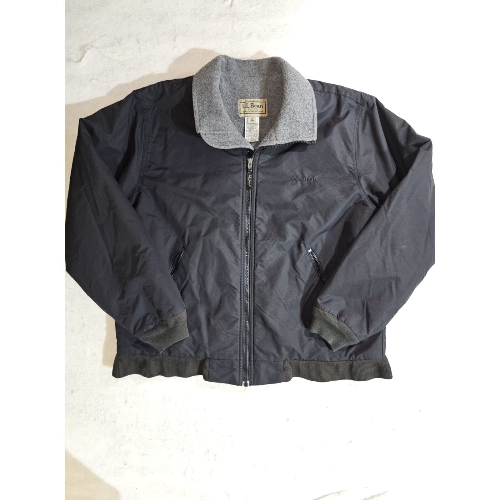 Vintage VINTAGE L.L. Bean Jacket Bomber Style Winter Fleece Lined Men's Large Black Zip Coat/Coat Size US L / EU 52-54 / 3 - 2 Thumbnail