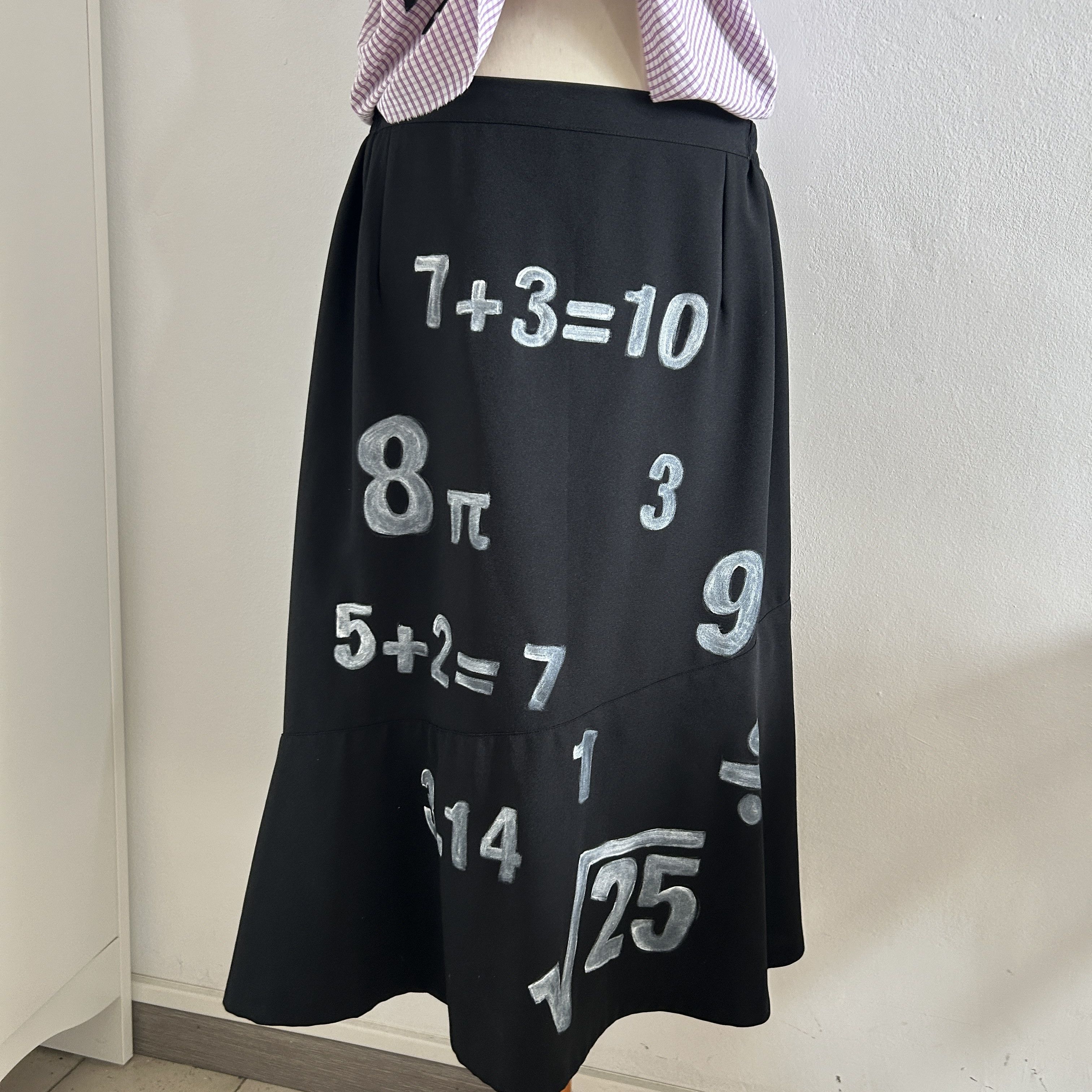 Custommade Hand-Painted Math Equation Skirt Set Size XL / US 12-14 / IT 48-50 - 9 Thumbnail