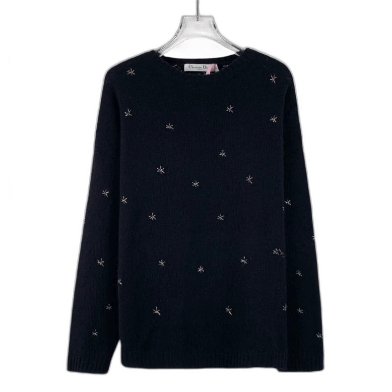 Christian Dior Navy Starry Knit Sweater