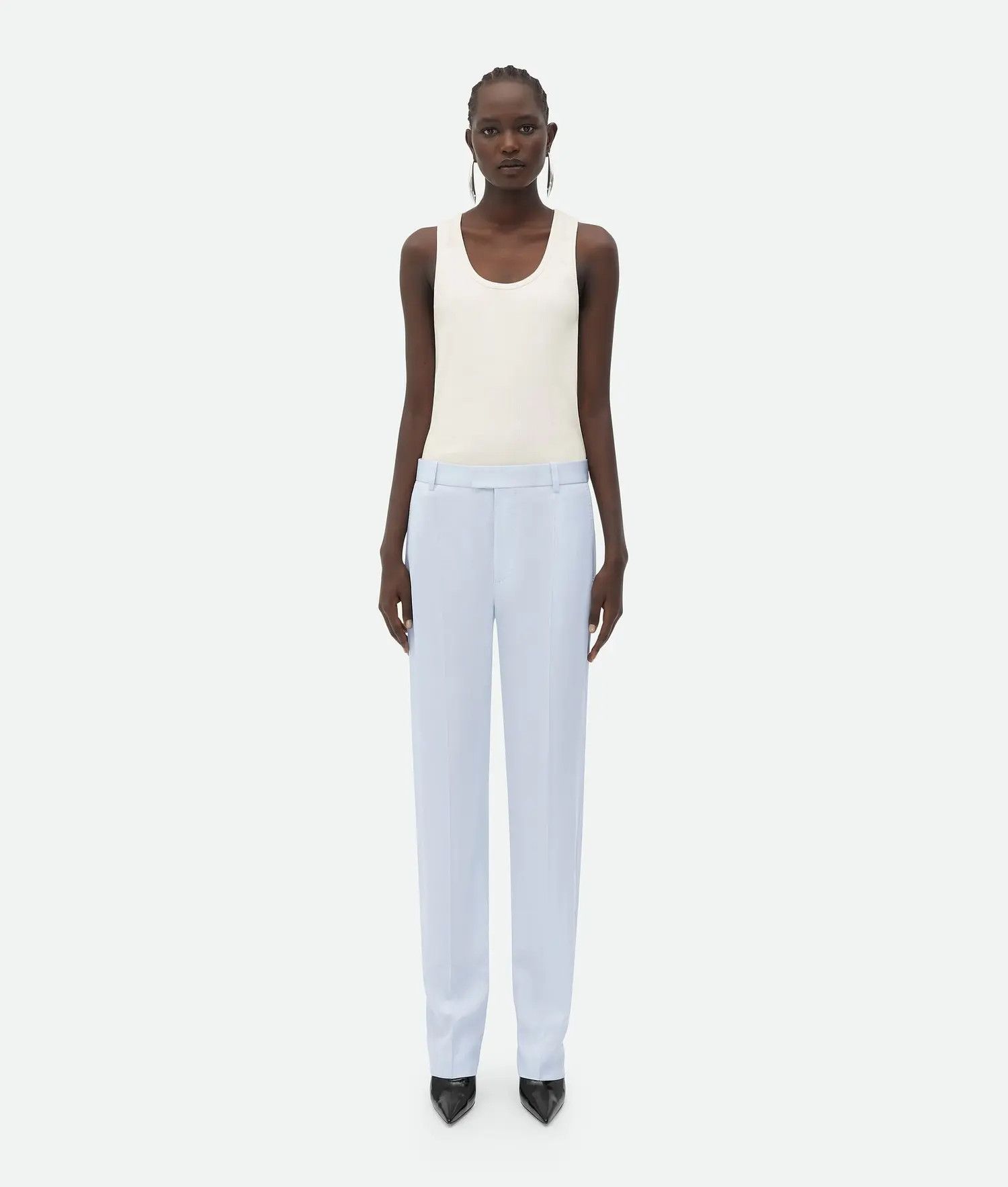 Bottega Veneta o1bcso1str0725 Viscose Twill Straight Pants in Morning Mist Size 30" / US 8 / IT 44 - 1 Thumbnail