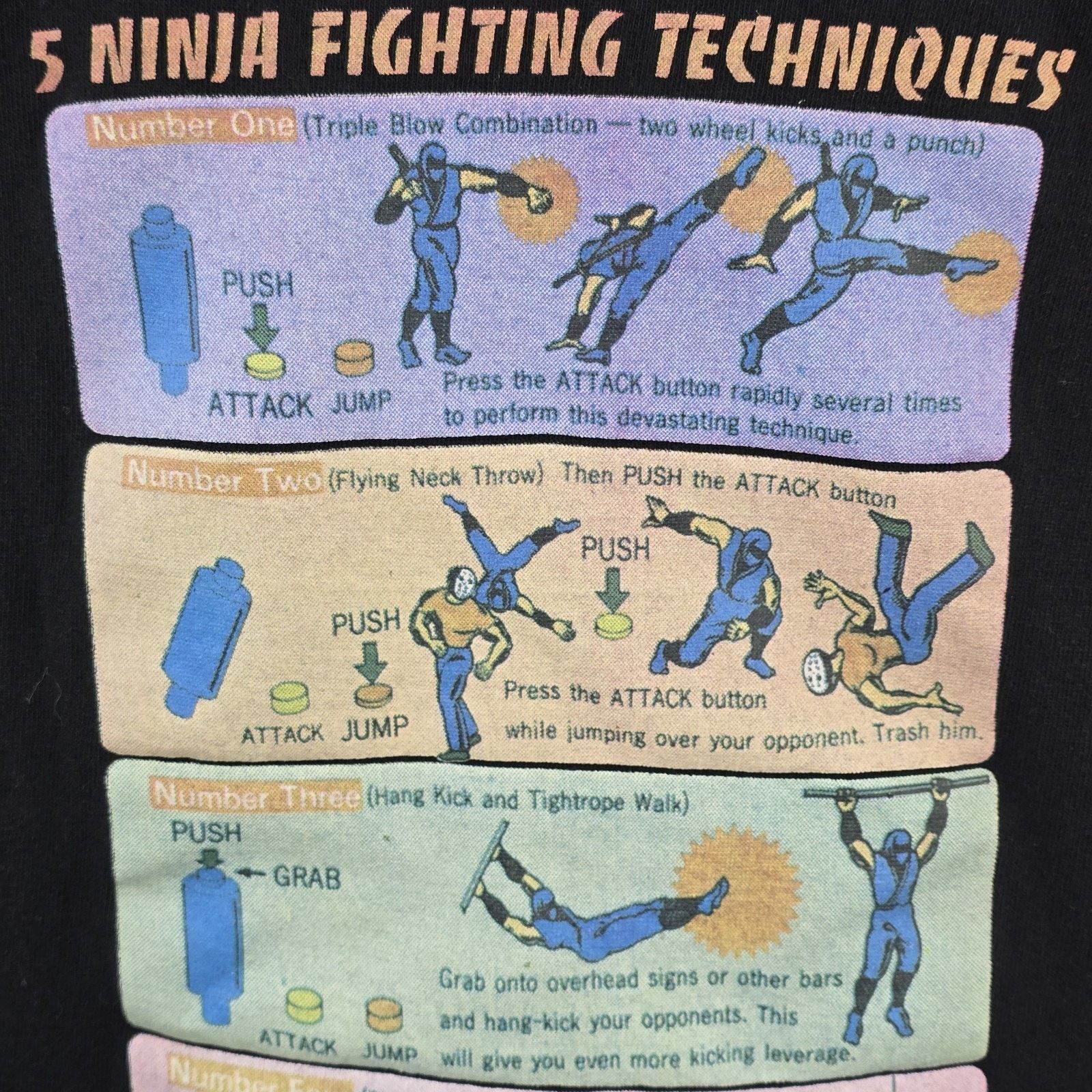 Other Vintage Ninja Gaiden Fighting Techniques Shirt Large Tecmo Size US L / EU 52-54 / 3 - 4 Thumbnail