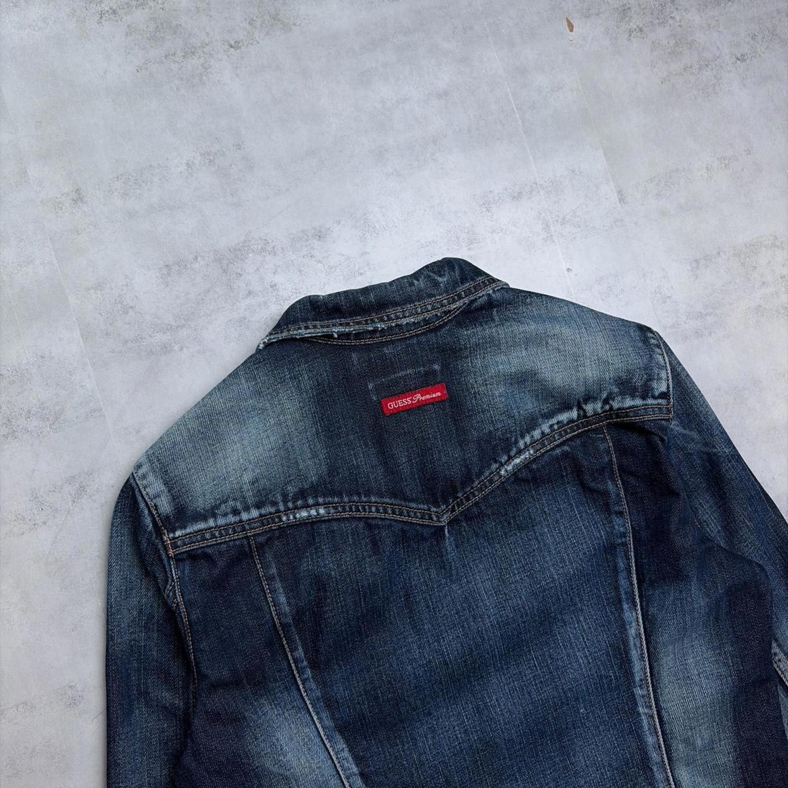 Guess Y2K Dark Wash Guess Premium Denim Trucker Jacket Size M / US 6-8 / IT 42-44 - 7 Thumbnail