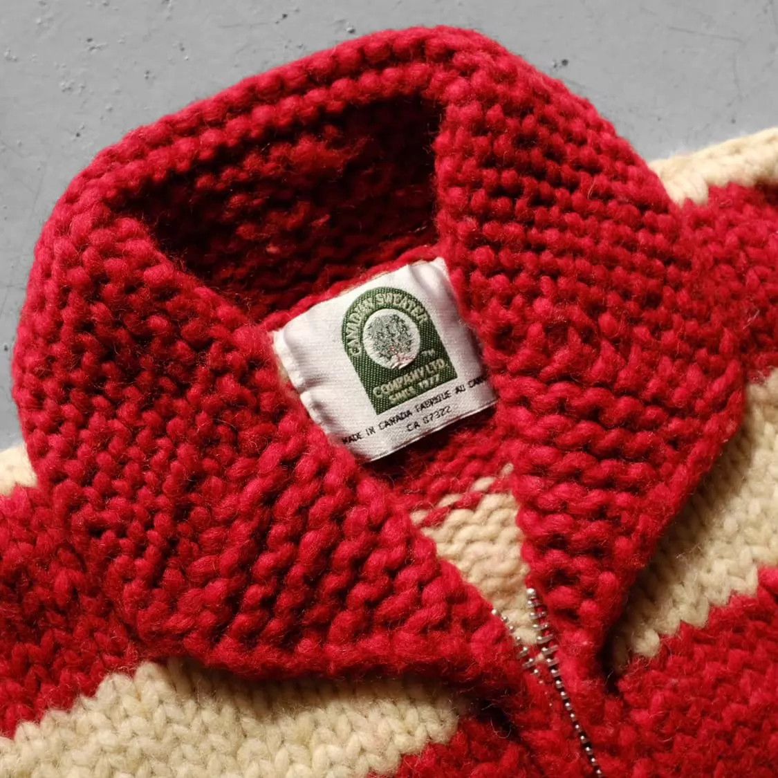 Other Canadian Vintage Retro Stripe Hand-Knit Unisex Knit Jacket Size US M / EU 48-50 / 2 - 2 Thumbnail