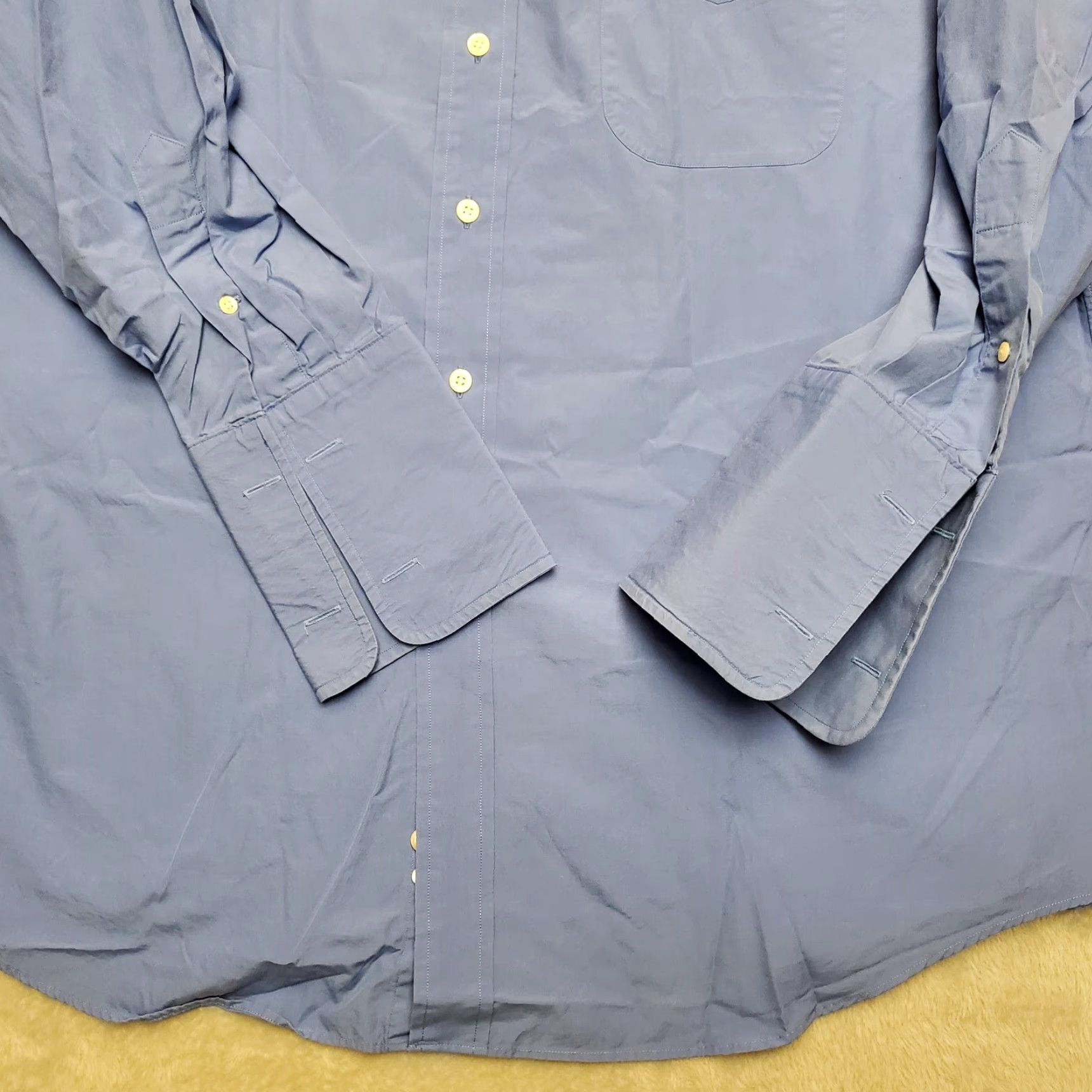 Imperial Paul Fredrick Shirt Mens 16.5 Blue Imperial Two Ply Broadcloth French Cuff Button-Up Long Sleeve Mens Shirt Size US XL / EU 56 / 4 - 5 Thumbnail
