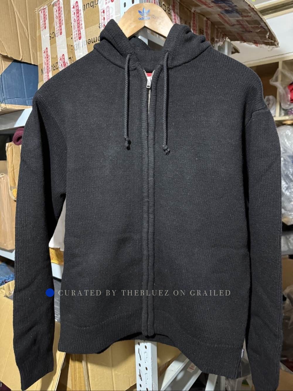 Supreme Supreme SS25 Sport Zip Up Hooded Knit Sweater Black XL New