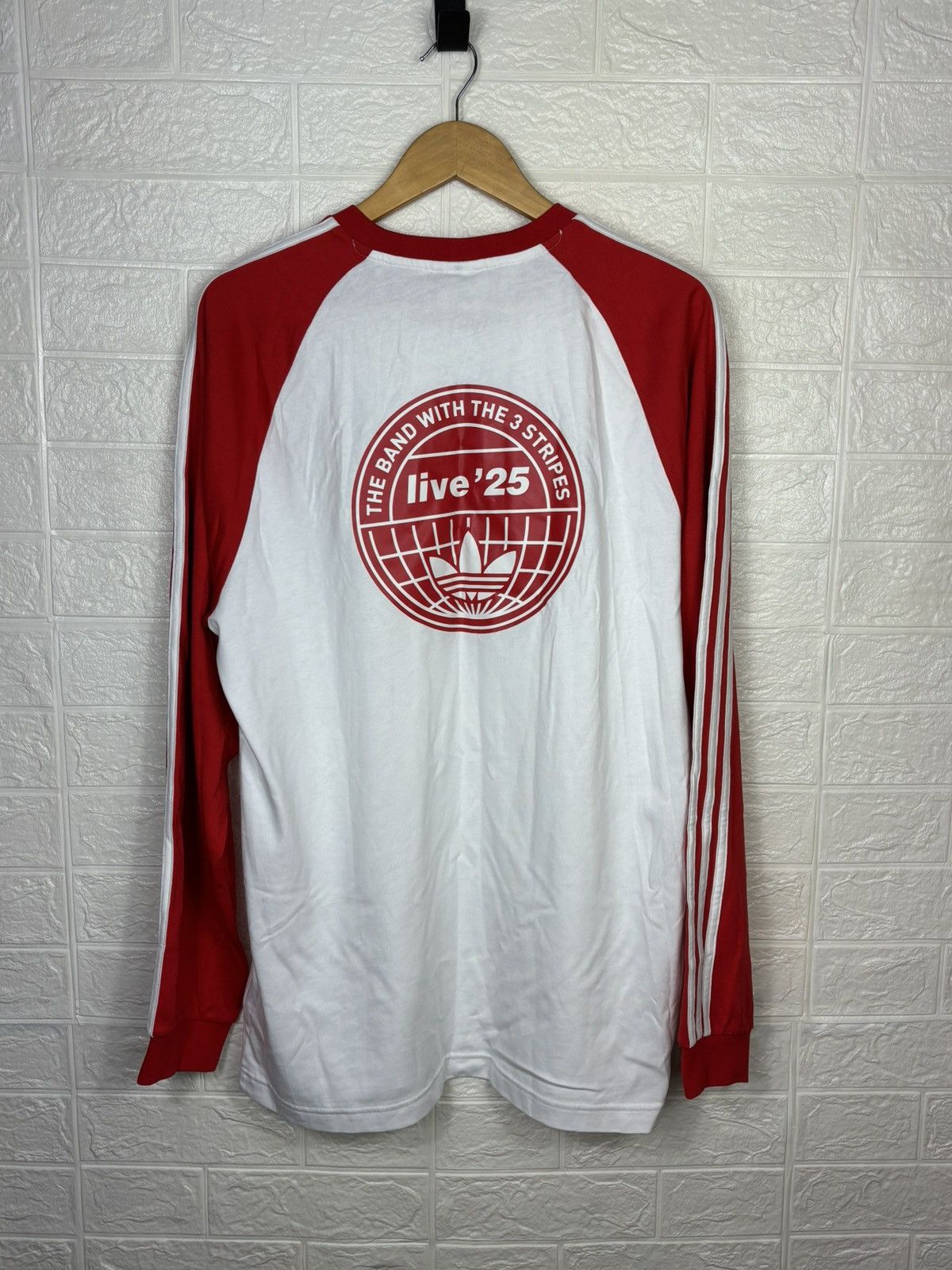 Adidas Adidas Oasis Long Sleeve 3-Stripes T-Shirt Red White Size XL Size US XL / EU 56 / 4 - 9 Thumbnail