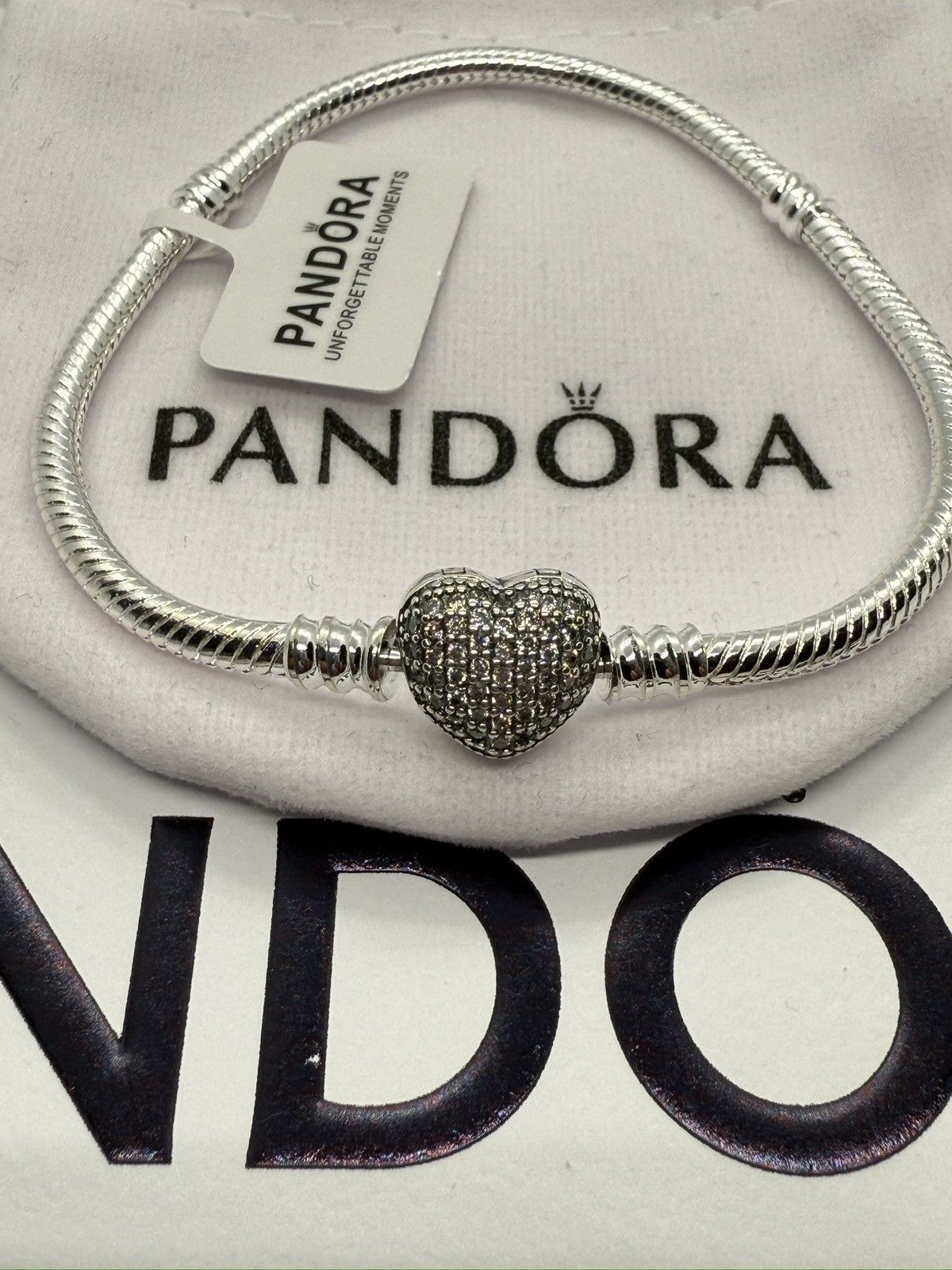 pandora Pandora Moments heart claps snake chain bracelet size 7.1 in Size ONE SIZE - 3 Thumbnail