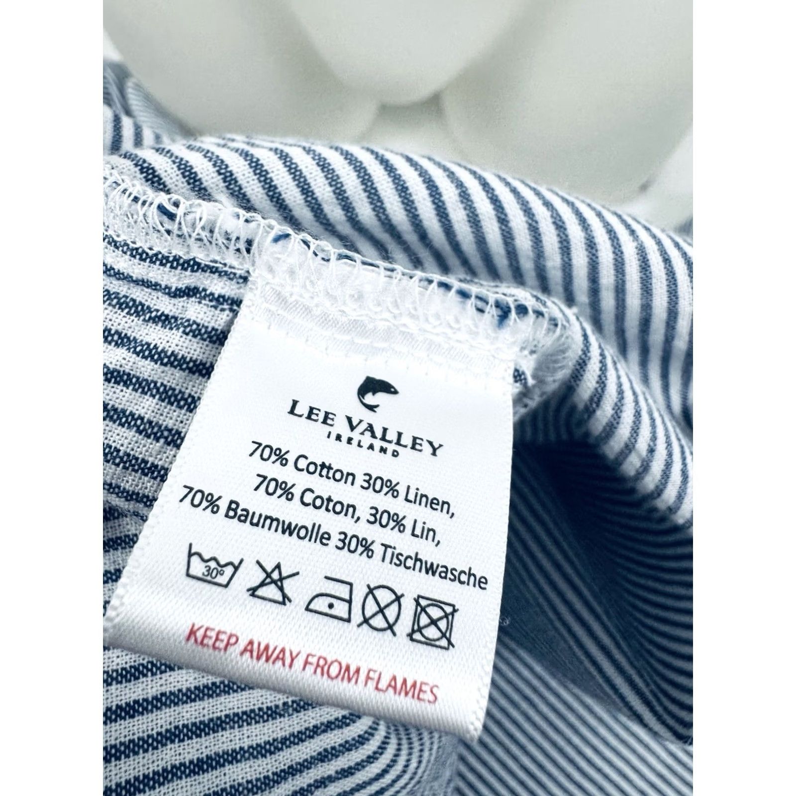 Lee LEE VALLEY Ireland LINEN BLEND Collarless Grandpa Engineer Stripe XL 3XL Shirt Men Blue White Button-Up Long Sleeve 3XL Mens B11 Size US XXL / EU 58 / 5 - 6 Thumbnail